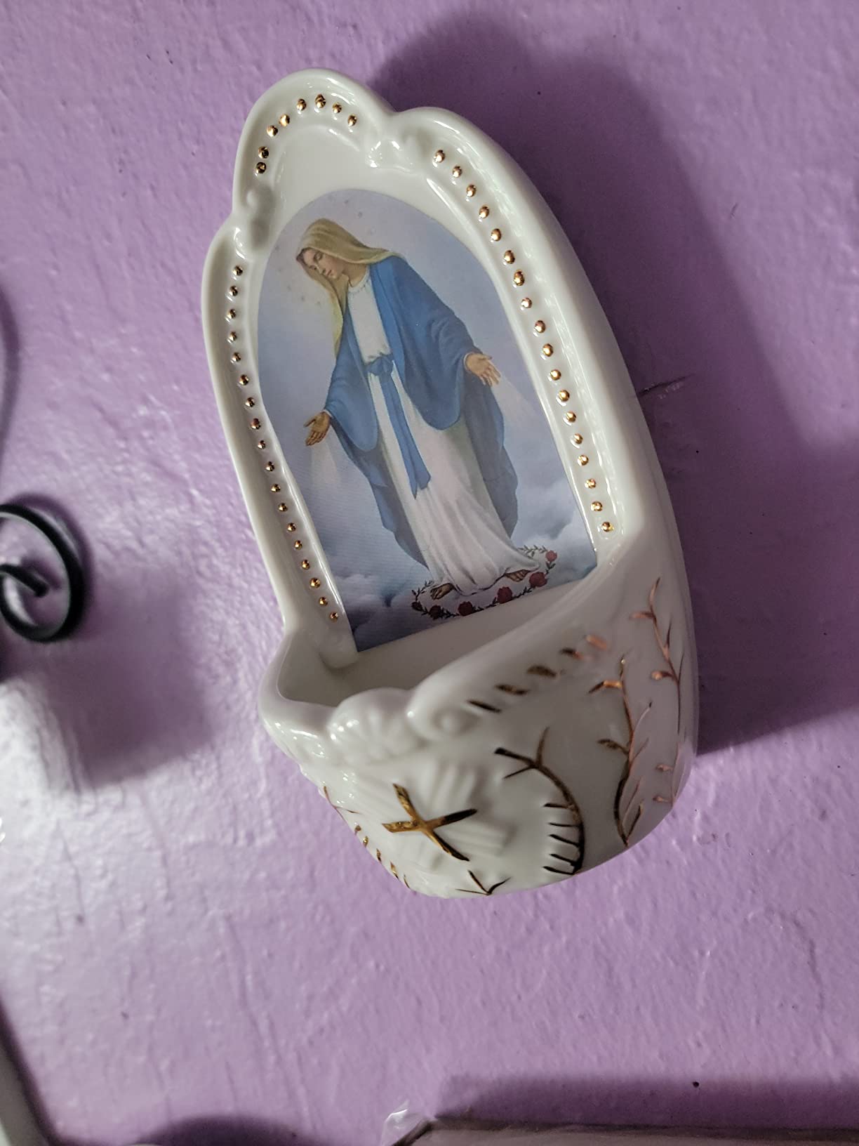 KOMI Porcelain Holy Family Catholic Holy Water Font for Entrance of Home Church Wall Hanging Decor customer photo 1