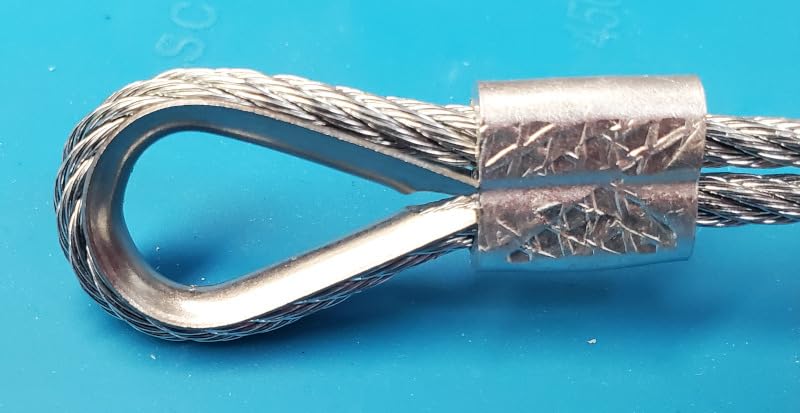 Twidec/240PCS 304 Stainless Steel Wire Rope Cable Thimbles and Aluminum Crimping Loop Sleeve 3/64''-5/32