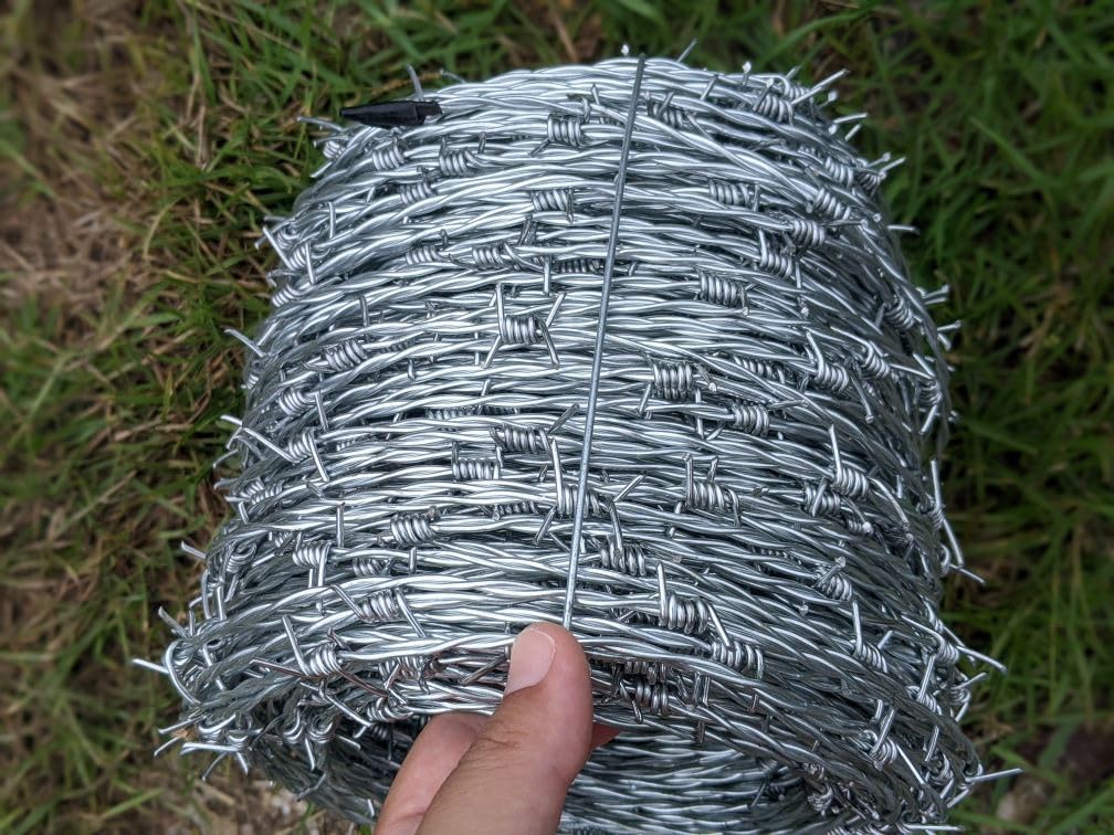 Barbed Wire 328FT (100m), 15 Gauge(1.7mm) 4 Point Barbed Wire Fence customer photo 1