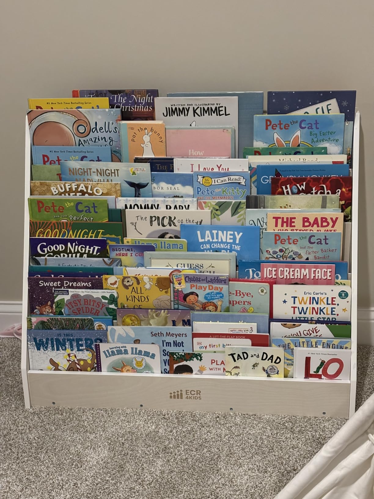 ECR4Kids 5-Shelf Wooden Book Display, Single-Sided Bookshelf, Grey Wash customer photo 2