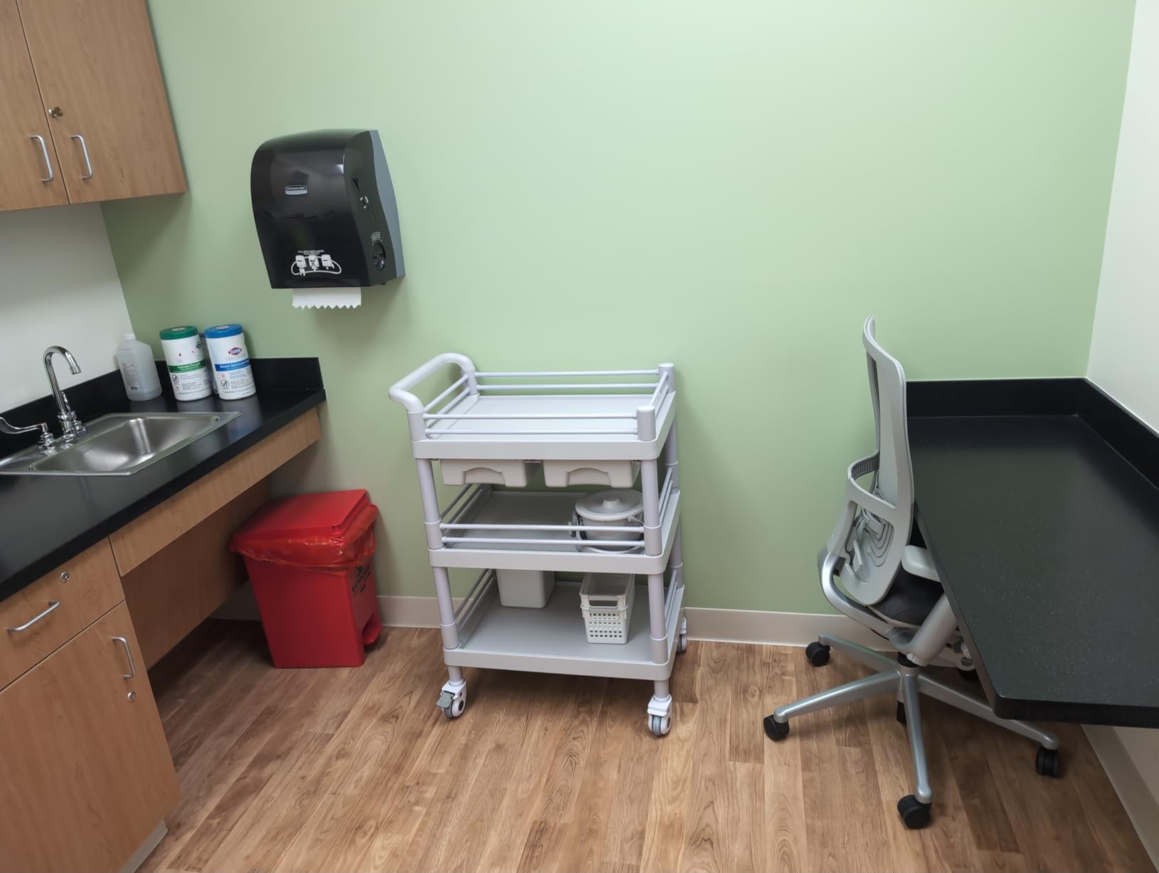 Mobile Medical Cart 3-Tier Professional Utility Cart 330 LBS Max Load | Rolling Crash Cart Ultrasound Trolley, With Wheels Drawers Sharps Box Storage Basket, For Hospital Dental Clinic Home customer photo 2
