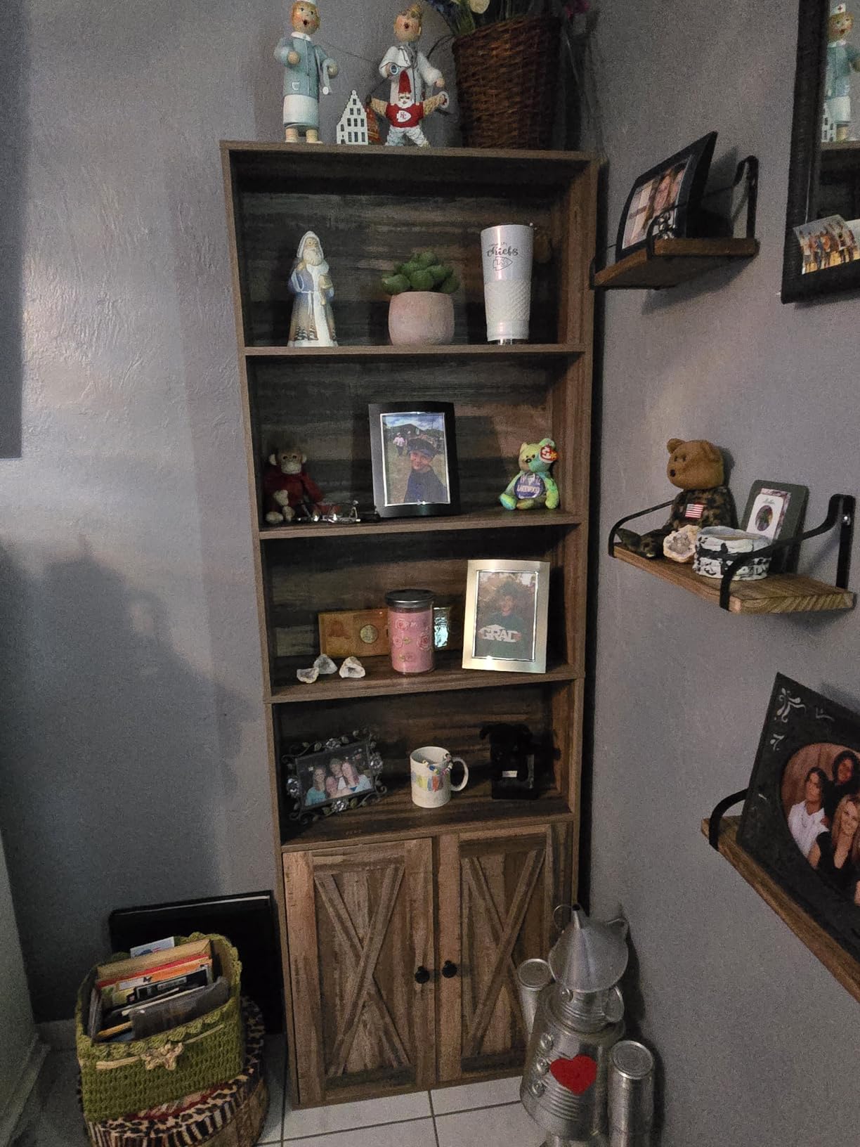 IRONCK Industrial Bookshelves and Bookcases with Doors Floor Standing 6 Shelf Display Storage Shelves 70 in Tall Bookcase for Home Office, Living Room customer photo 1