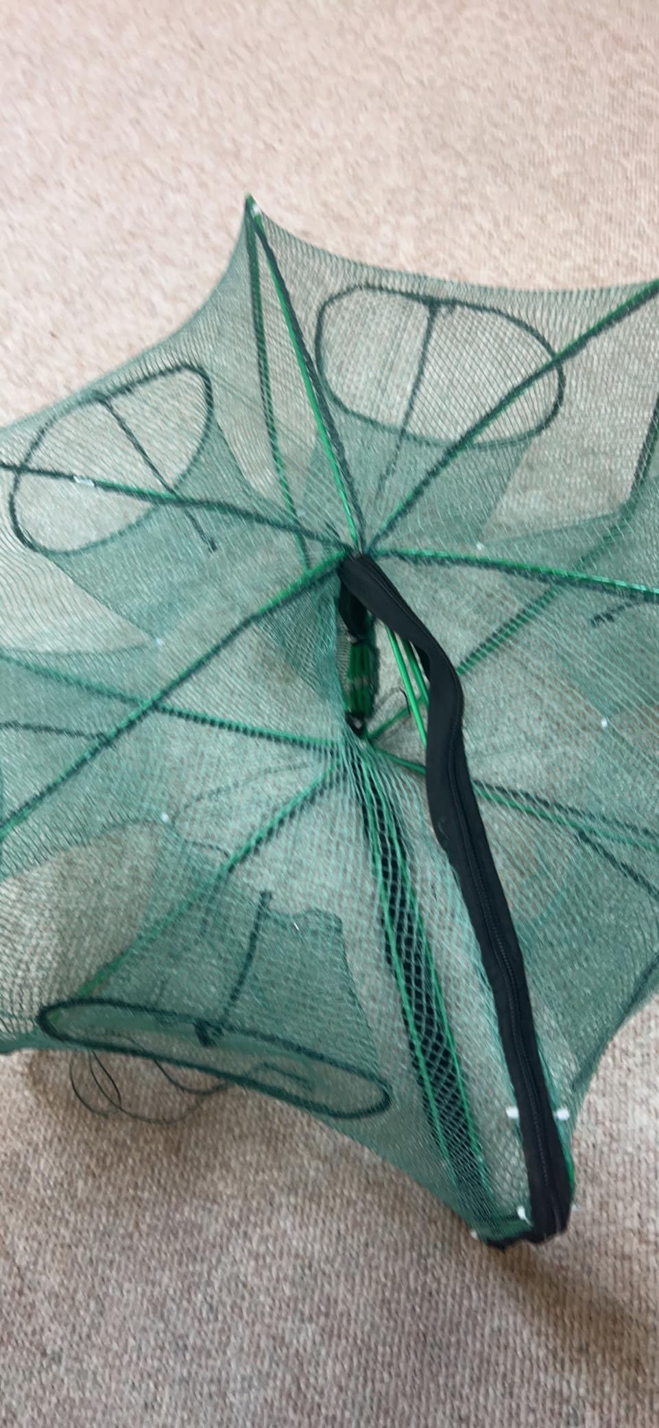 Woanger 3 Pcs Minnow Trap, Include 2 Fishing Bait Trap 1 Cylindrical Hexagon Crab Crawfish Trap, Lobster Shrimp Collapsible Cast Nets Portable Folded Fishing Accessories,12x21.65 Inches customer photo 2