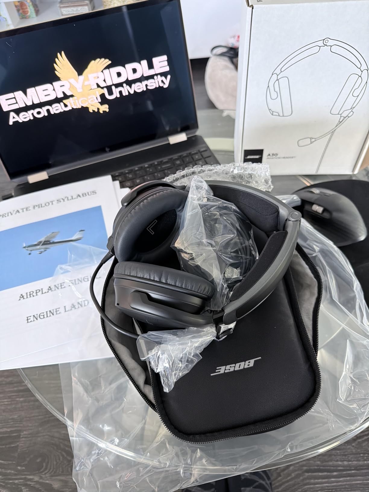 Bose A30 Bluetooth Aviation Headset - Lightweight Comfortable Design, Adjustable ANR and Noise Cancelling Microphone, [Dual Plug] – Black customer photo 1
