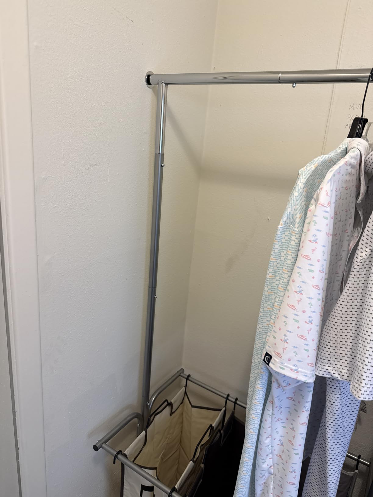 Simple Houseware 3 Bags Laundry Sorter Cart with Hanging Rod, Multi Color customer photo 1