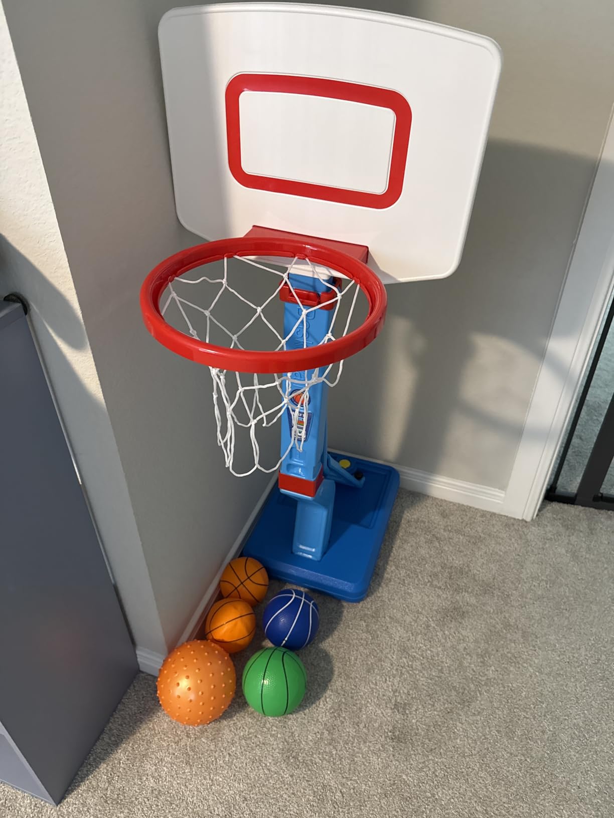 Basketball Hoop Indoor Mini Adjustable Basketball Goal with Ball Pump Outdoor Toys Backyard Game Outside Pool Basketball Toys for 3 4 Year Old Boy Girl Kid Toy Age 4-8 Birthday Gift customer photo 2