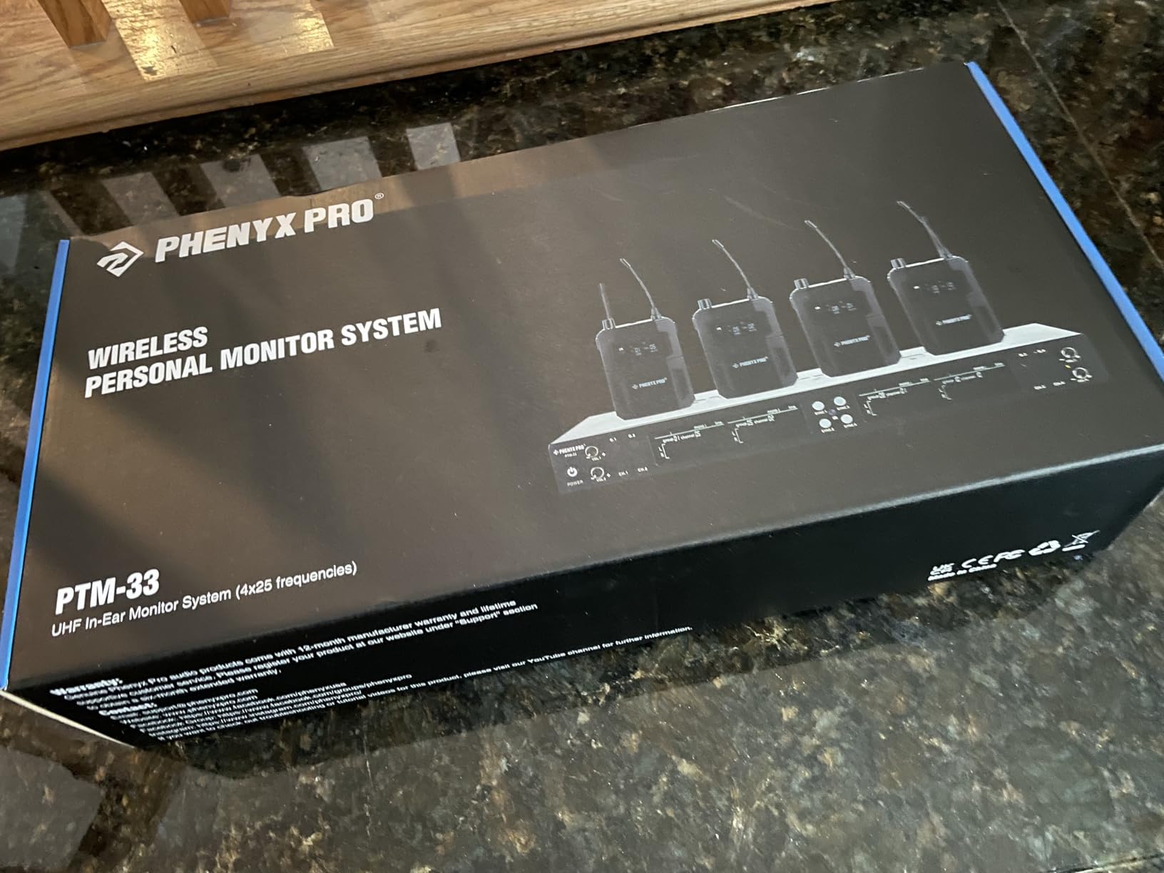Phenyx Pro 4-Channel UHF Mono Wireless in Ear Monitor System PTM-33-4B | 4 Bodypacks, 4 x 25 Frequencies, 164 ft Range, Singers, Musicians, Bands, Live Stage, Worship customer photo 1