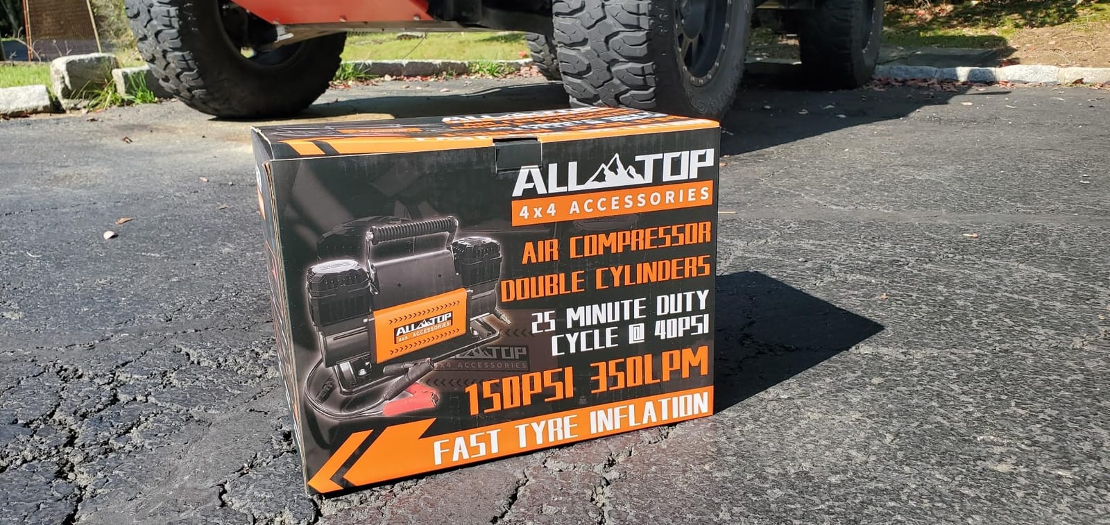 ALL-TOP Air Compressor Kit, Dual Cylinder 12V Portable Inflator 12.35 ft³/Min, Offroad Air Compressor Pump for Truck Tires, Heavy Duty Max 150 PSI for 4x4 Vehicle & RV customer photo 2