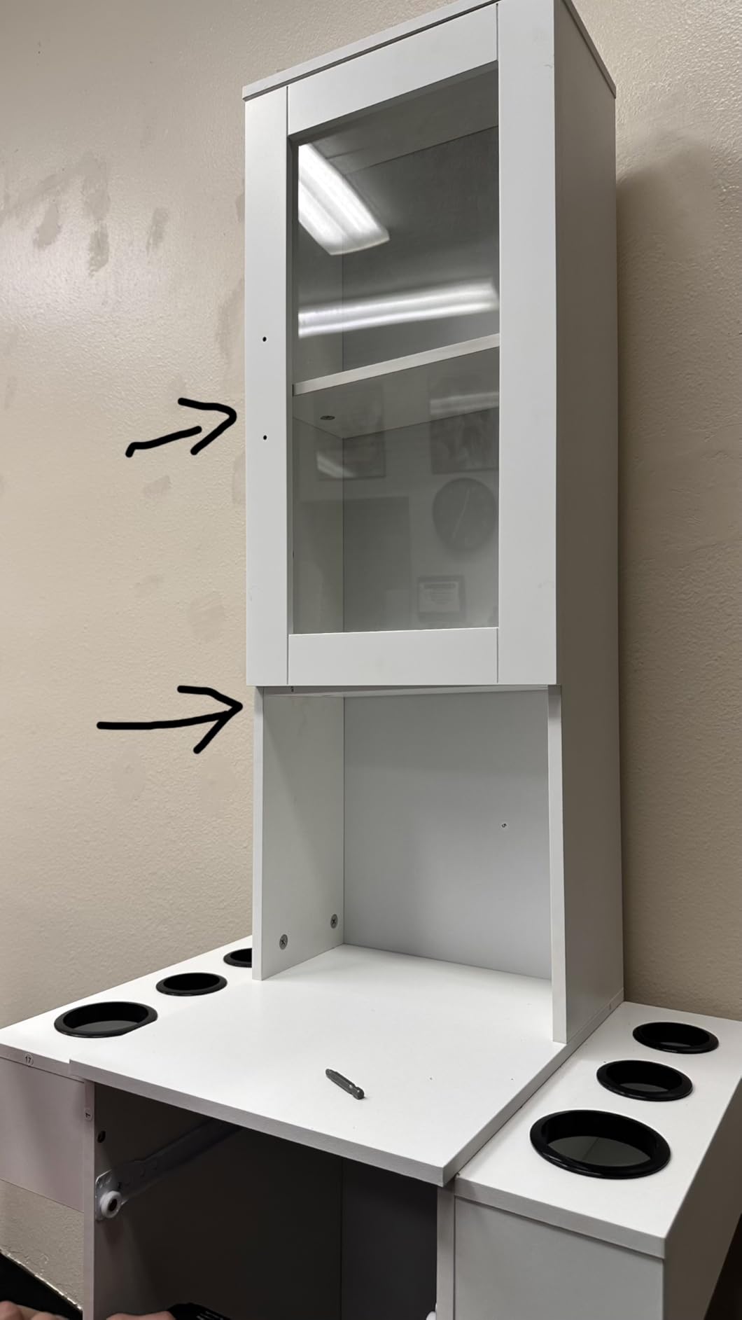RESHABLE Salon Station for Hair Stylist, Hair Styling Storage Cabinet, Black customer photo 2