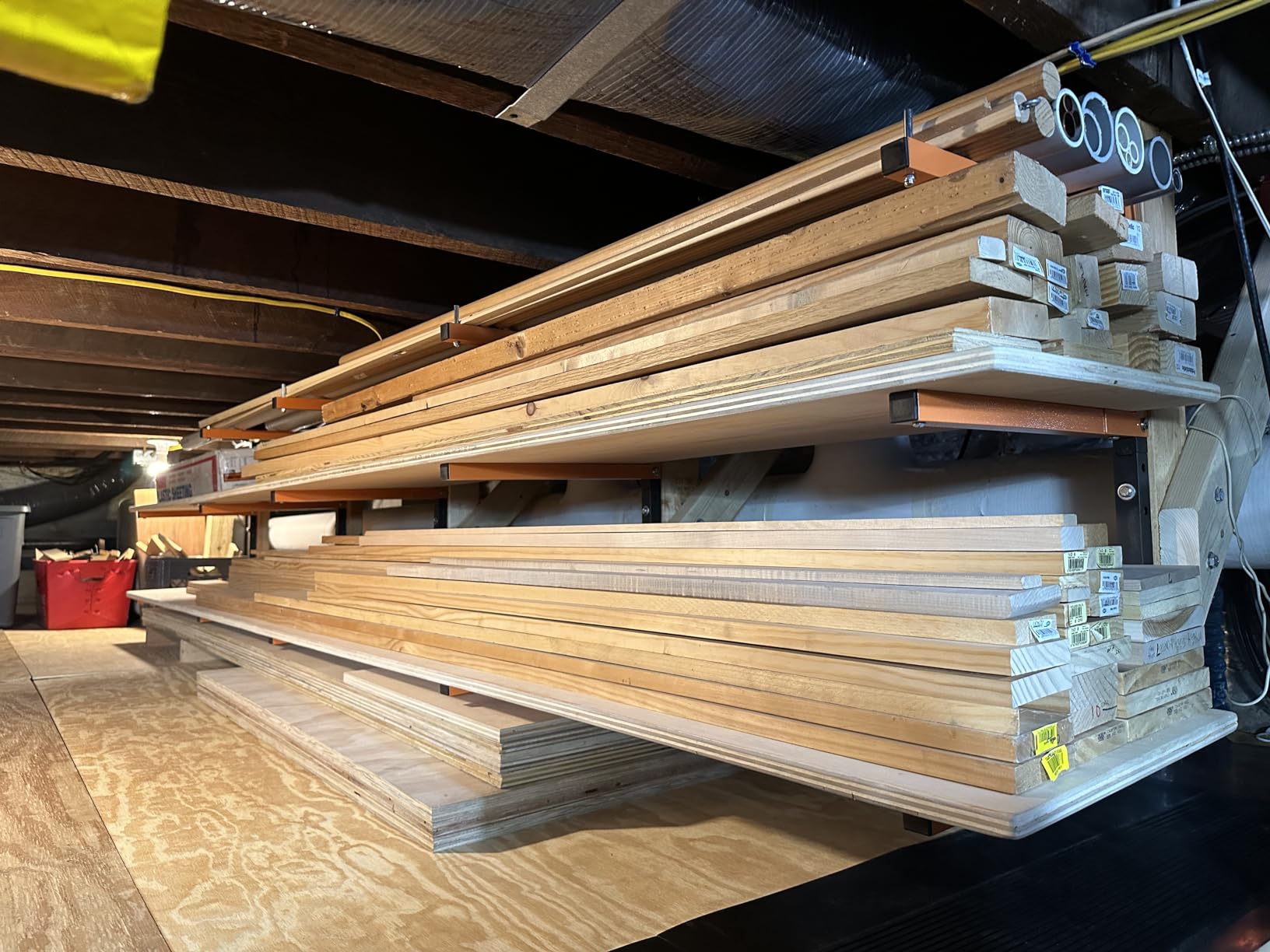 Lumber Storage Rack, Heavy Duty 4 Pack Wall-Mounted Lumber Rack, 720 lb customer photo 1