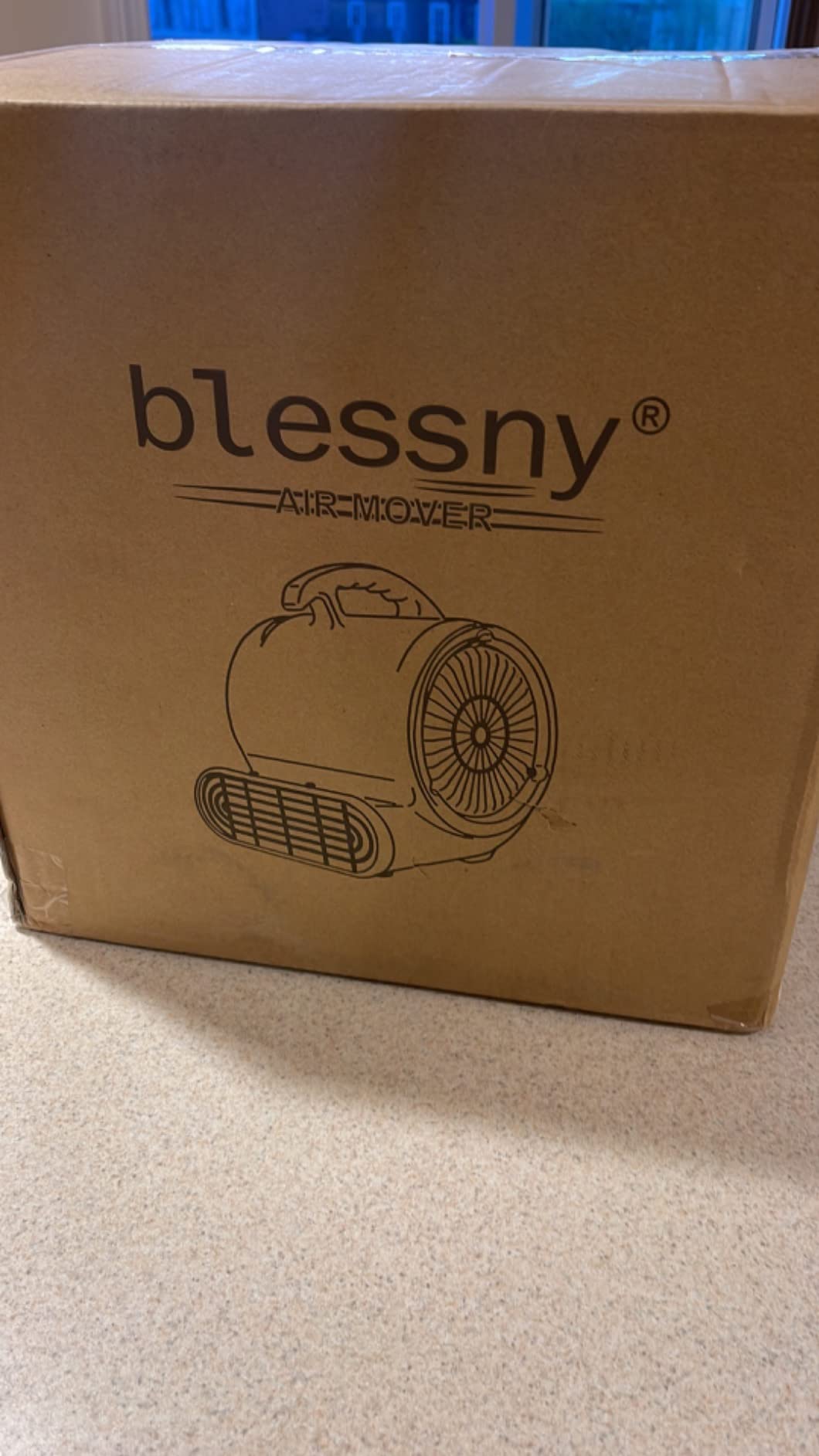 blessny 1/2 HP ETL Listed Carpet Dryer Air Blower Fan for Home Drying | 2600 CFM, 15 Ft Long Cord with 3-Speeds, Portable, Blue customer photo 2