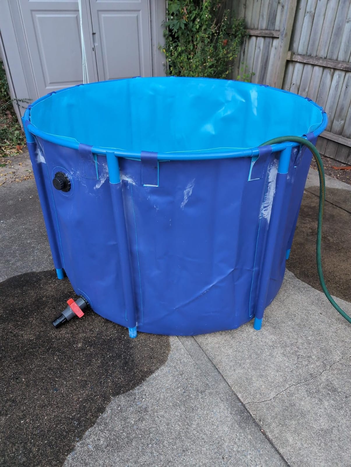 WANLIAN Pool Above Ground Canvas Fish Pond Circular Thickening Pool Belt frame Large Collapsible Outdoors Tarpaulin for koi pond Culture Agricultural Irrigation Water StorageTank4.9ftx3ft/1700L(1.5*1) customer photo 1