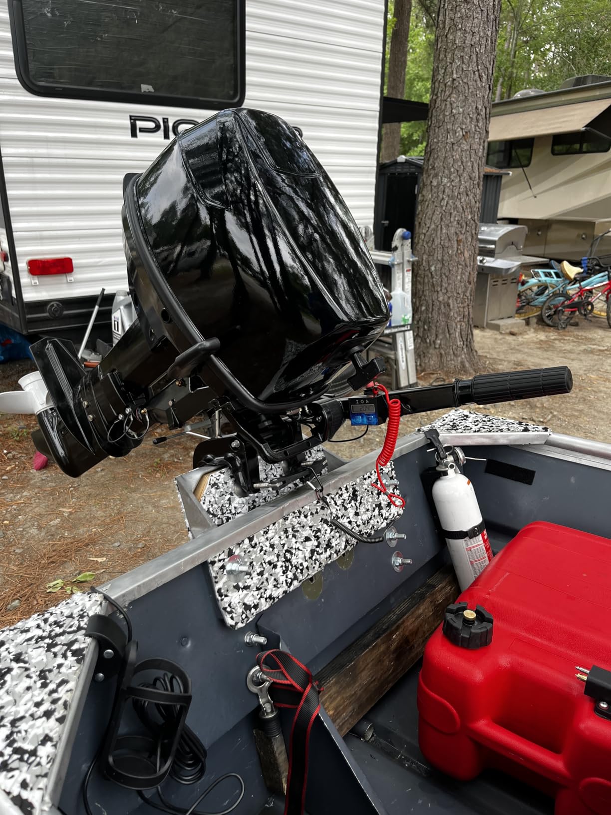 Camoo MJ-1-DP Jack Plate 4'' Setback Small Engine Jack Plate for Outboard Motors Up to 35HP (Wooden Mounting Block Included) Manual Add Distance Between Engine and Transom customer photo 2