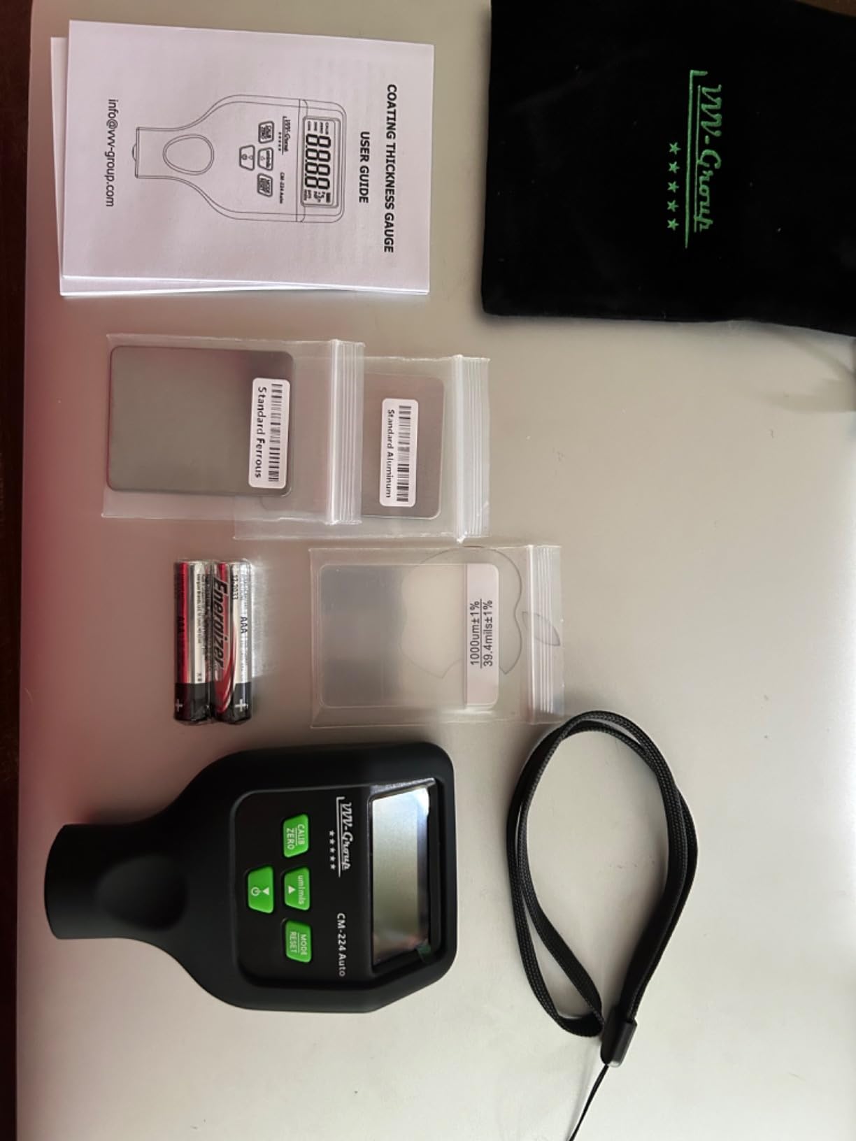 Paint Thickness Gauge CM-224 Auto – Digital Coating Thickness Meter for Cars and Automotive Inspection, Fe / Al / Fe+Zn Detection, 0.1 μm Resolution, Factory Calibrated, Large Backlit LCD customer photo 1