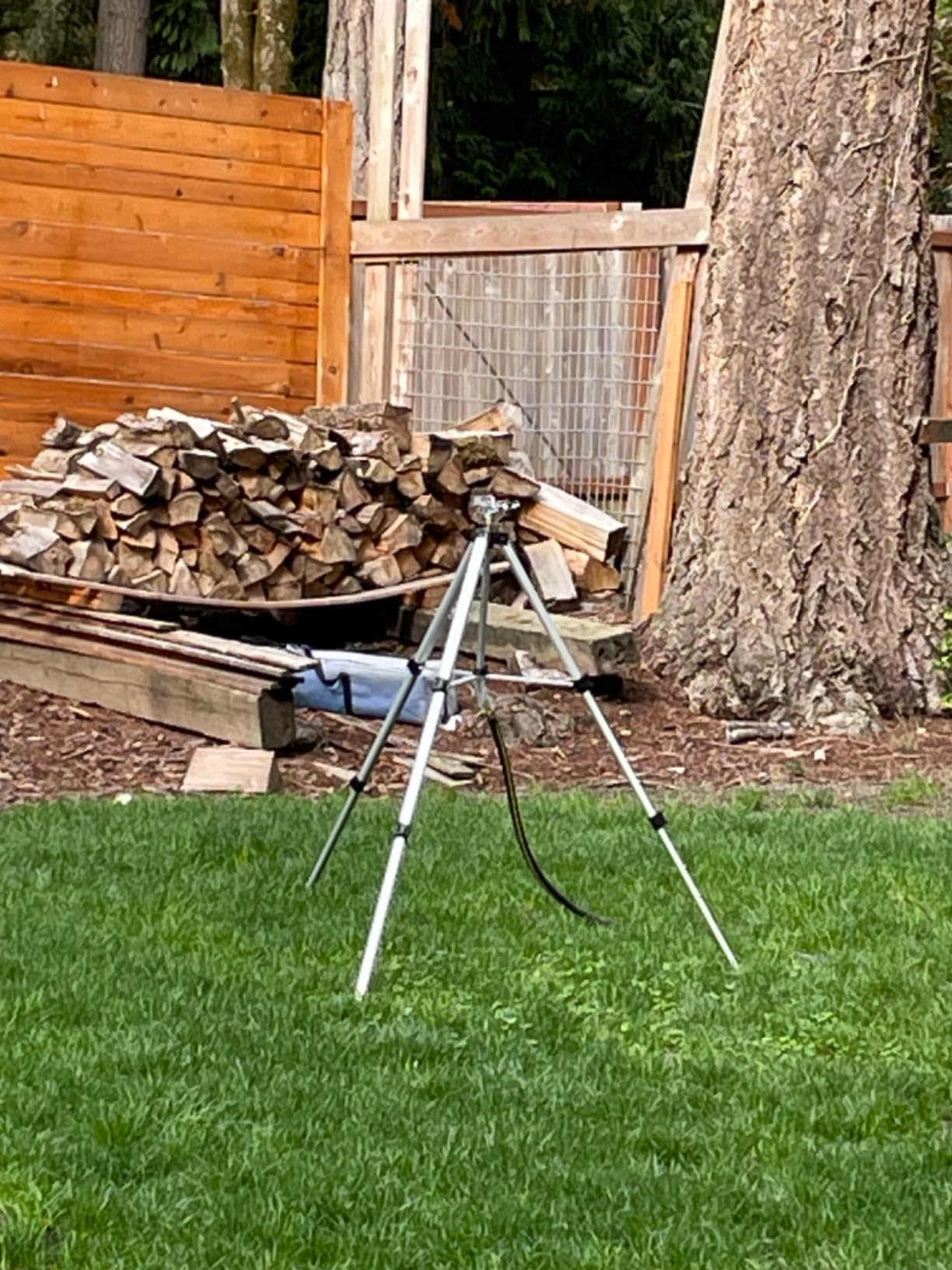 STYDDI Heavy Duty Impact Sprinkler on Tripod Base, Tall Metal Pulsating Telescoping Tripod Sprinkler for Large Area, Yard, Lawn, Garden, Waters up to 70 Ft. Diameter, Legs Extends Up to 36-inch customer photo 1