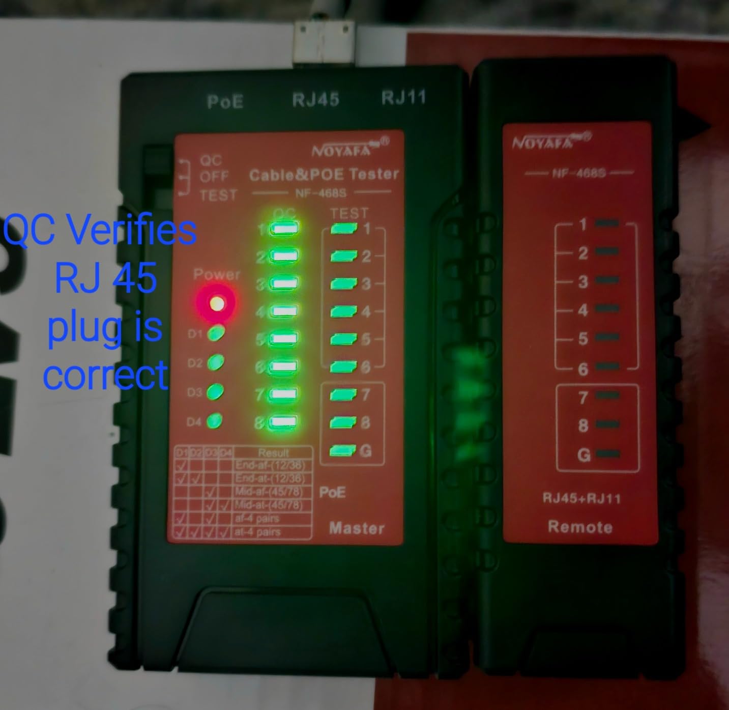 YILTION NF-468CS Network Cable Tester Telephone & Continuity Tester Ethernet Cable Mapper for RJ45/RJ11/RJ12/CAT5/CAT6/POE Test UTP/STP Network Test Tool (Black) customer photo 1