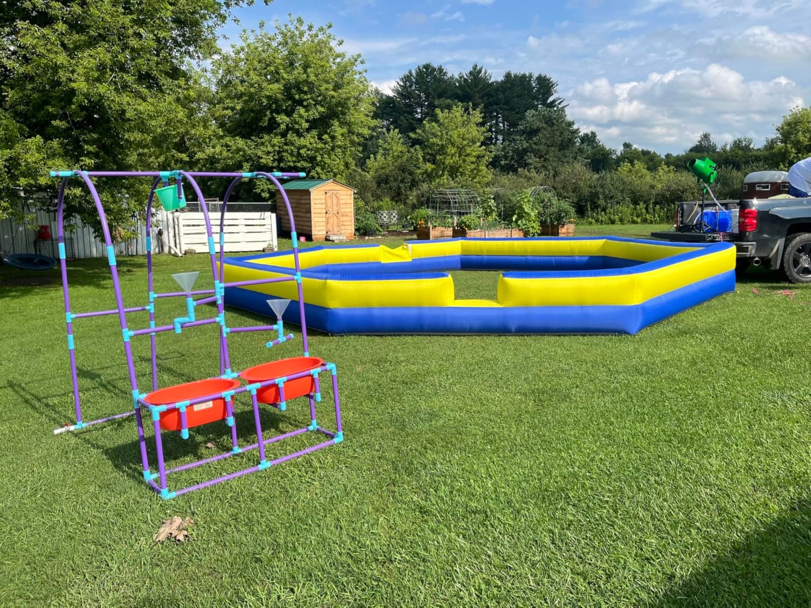 WARSUN 15FT Gaga Ball Pit Inflatable with Powerful Blower, Portable Gagaball Court for Indoor Outdoor Family Activities Inflatable Sport Games customer photo 1