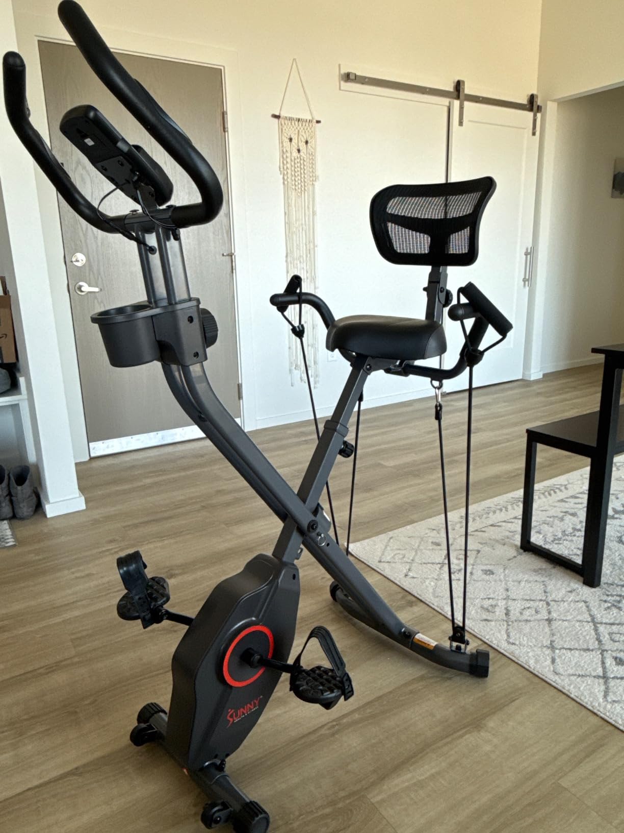 Sunny Health & Fitness Smart Foldable Magnetic X-Bike, Low-Impact Workouts customer photo 1