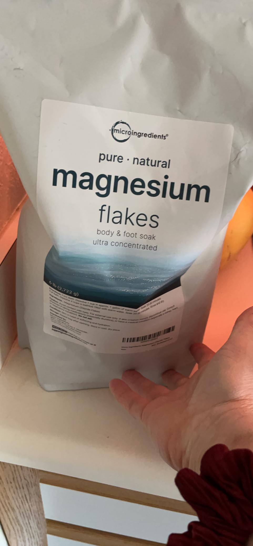 Micro Ingredients Magnesium Flakes, 6lbs | Great Alternative to Epsom Salt for Foot & Body Bath Soaks | High Absorption | Natural Magnesium Chloride Minerals | Relaxation & Skin Hydration Support customer photo 2