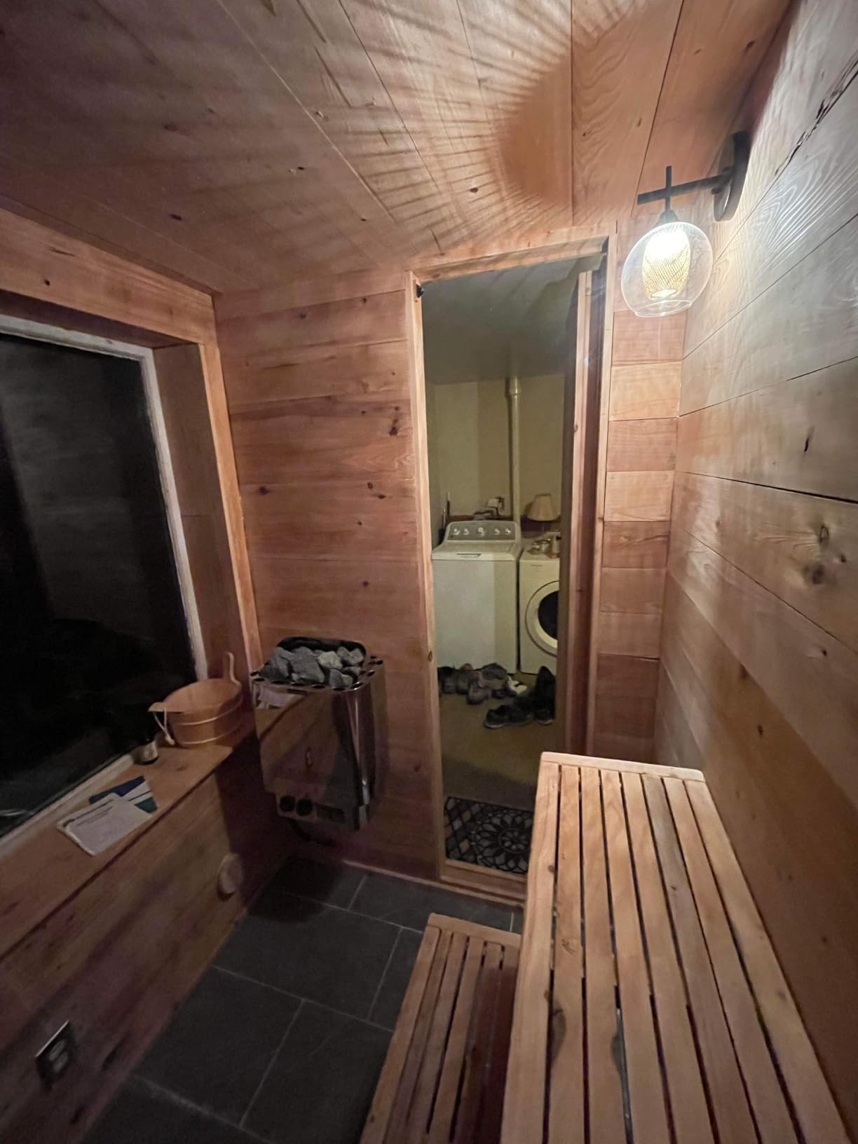 Mxmoonant Sauna Heater, 6KW 220V Electric Sauna Heaters Dry Sauna Bath, Internal Knob Control, 86-230°F Temp Range, Max. 300 Cu.ft Sauna Room for Home Hotel Spa with Sauna Hygrothermograph customer photo 1