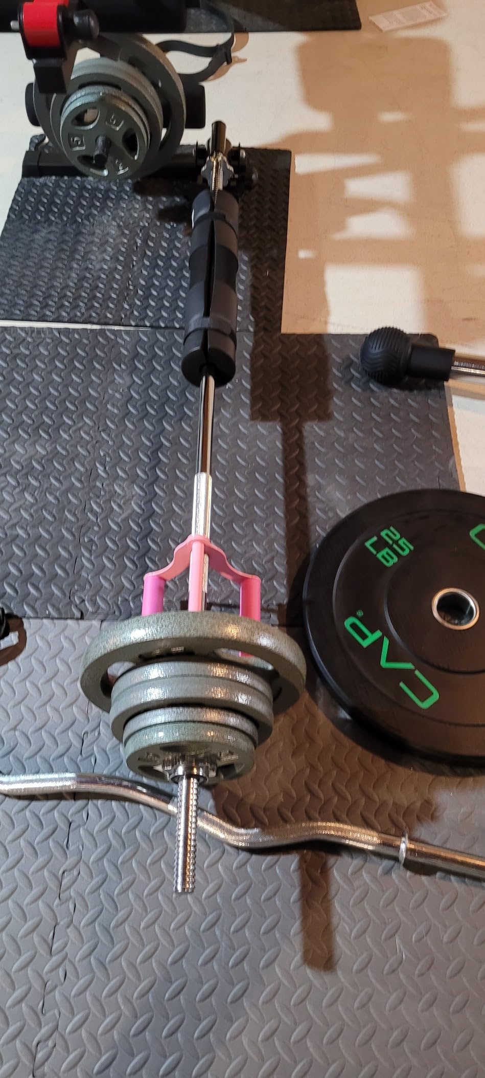 AimiDream V Bar Landmine Handle Attachment for Barbell Bar, Solid Multi-Grip Landmine Handle Attachment with Non-Slip Rubber Handle, Fits Olympic Bars Strength Training Bars customer photo 1