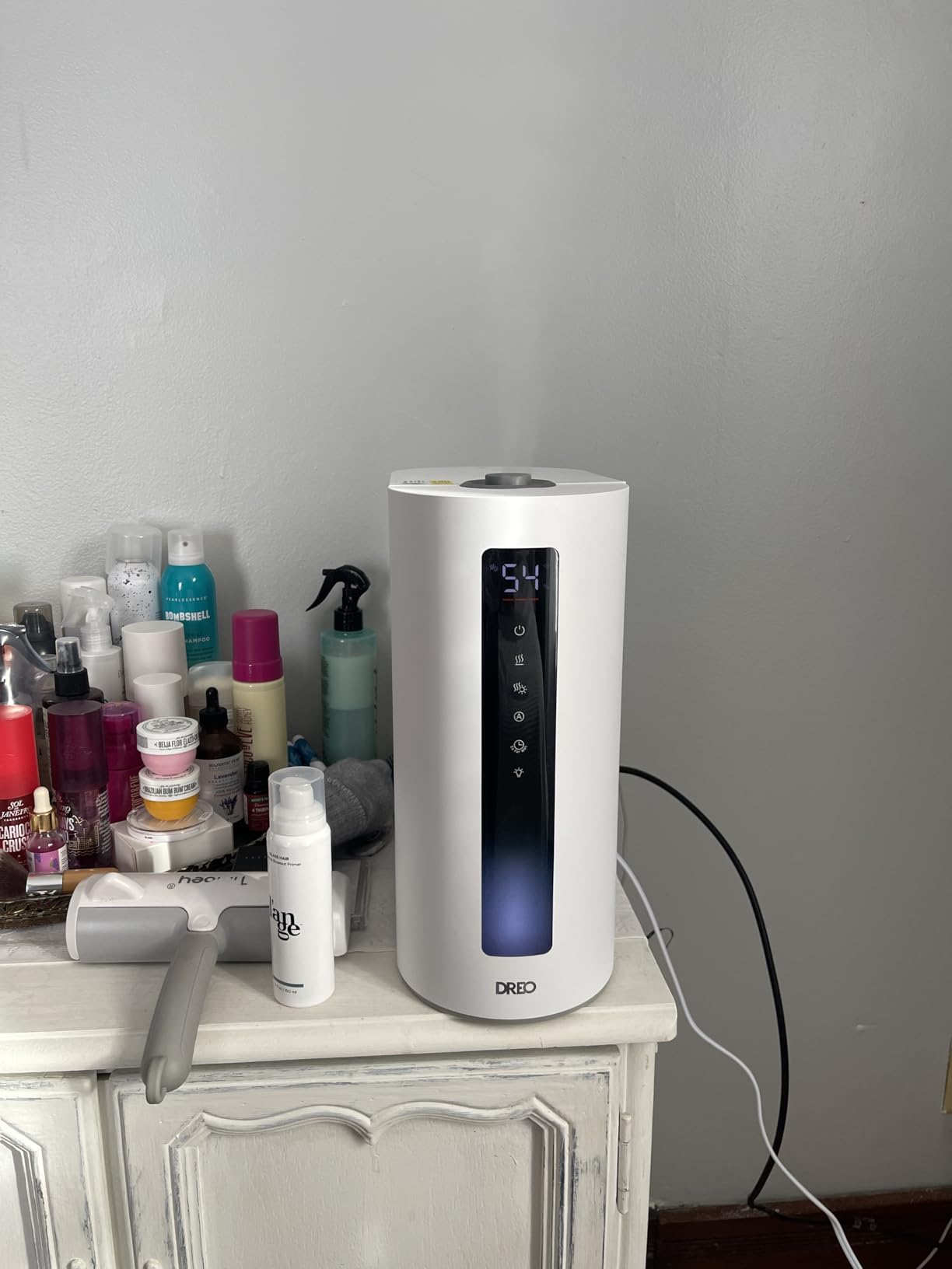DREO 6L Smart Humidifiers for Bedroom, Warm & Cool Mist for Large Room | 60-Hour Quiet Runtime, 500ML/H Output, Smart Humidity Sensor, Indicator Light, App Control, Works with Alexa & Google, Silver customer photo 2