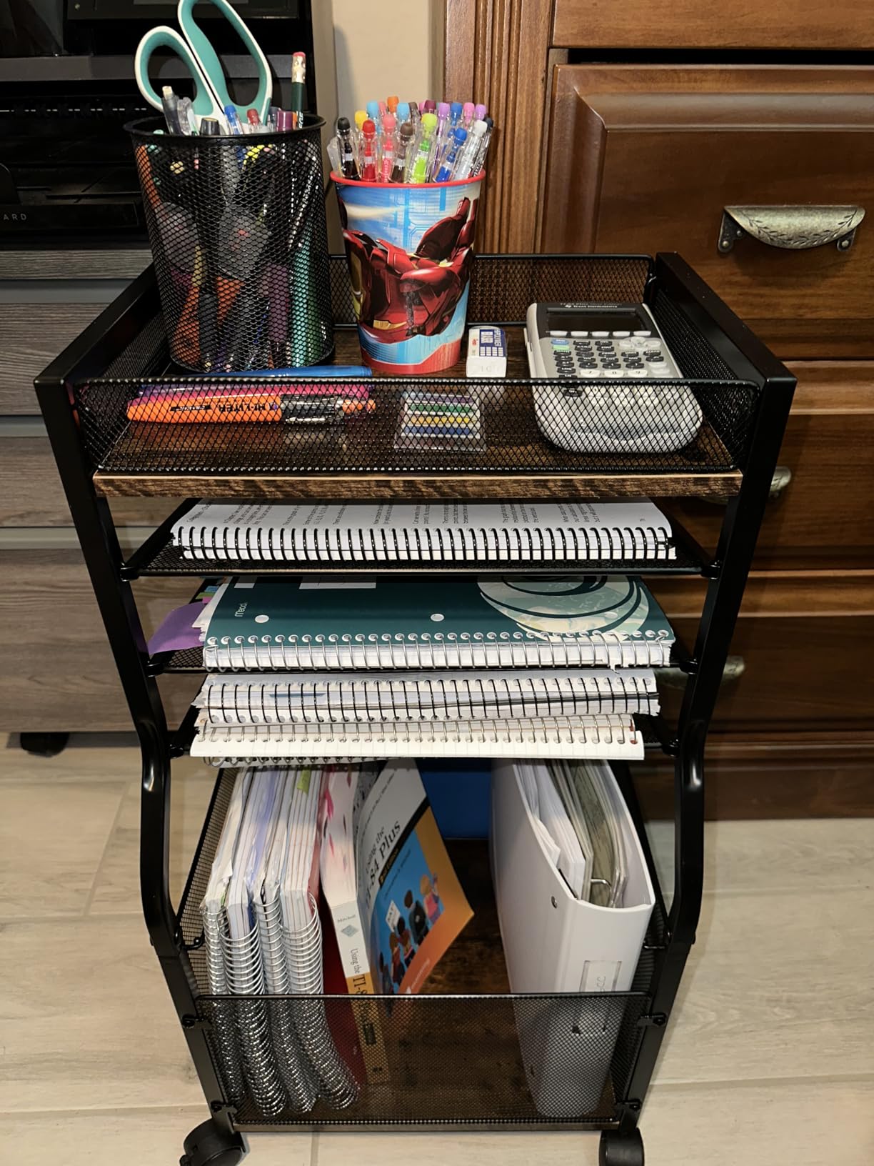 3IngSeagulls Rolling File Cart, 5-Tier Mobile Filing Cabinet on Lockable Wheels, Under Desk Storage, Mesh Sliding Hanging Folder, Office Storage & Organization Cabinet for Office, Home, and School customer photo 1