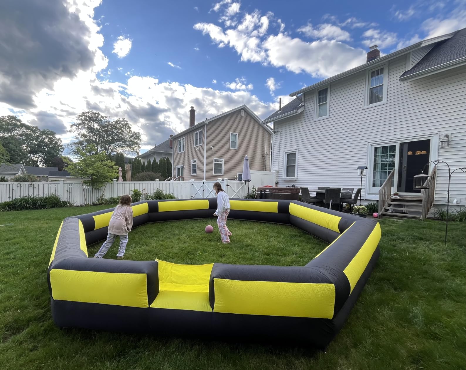 OZIS Gaga Ball Pit Inflatable 15FT with Built-in Blower, Portable Gaga Pit for Indoor Outdoor School Family Activities Easy to Setup customer photo 1