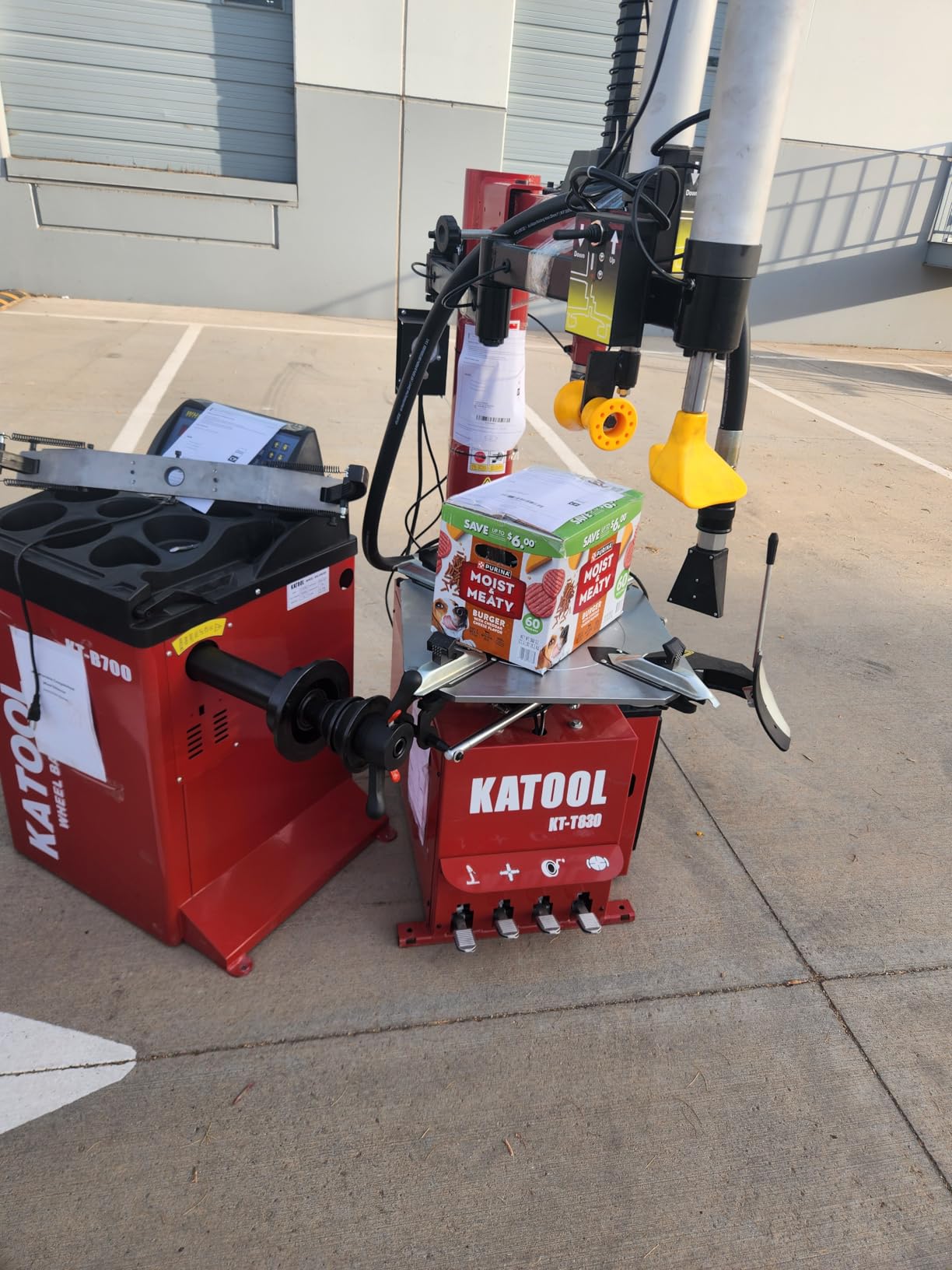 KATOOL 2.0HP Tire Changer Bead Blaster Wheel Balancer Machine Combo KT-T830+KT-B700 Tire Changer Machine Tire Machine, Outside clamp 12-24