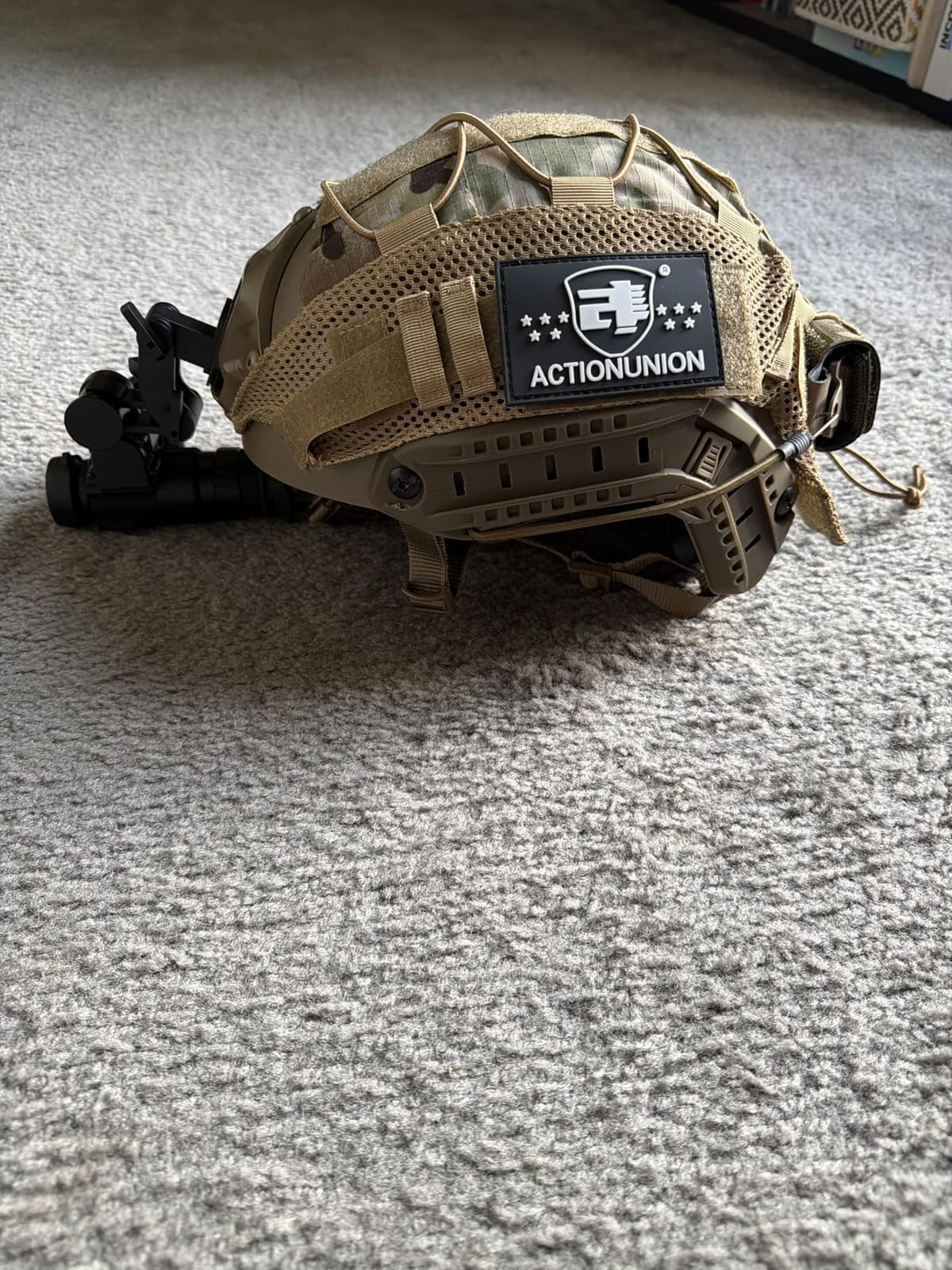 GOYOJO Night Vision Goggles Helmet-Mounted Monocular | 1080P HD NVG with 3X Zoom & Adjustable Infrared | IP66 Waterproof for Hunting, Surveillance, Camping | Built-in Compass (100% Darkness) customer photo 2