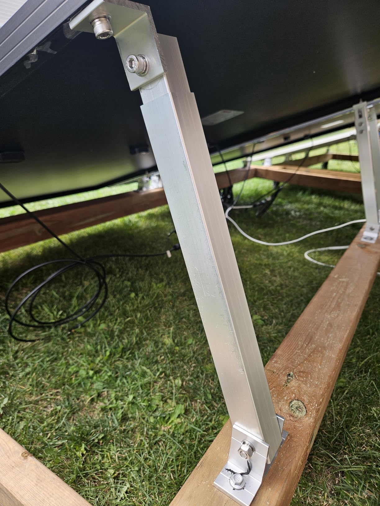 Adjustable Solar Panel Tilt Mount Brackets - Aluminum Alloy Mounting Brackets Support to 100 150 200 300 Watt Solar Panel for RV, Trailer, Boat, Yacht, Roof, Wall and Off-Grid (2 Sets-4 PCS) customer photo 1