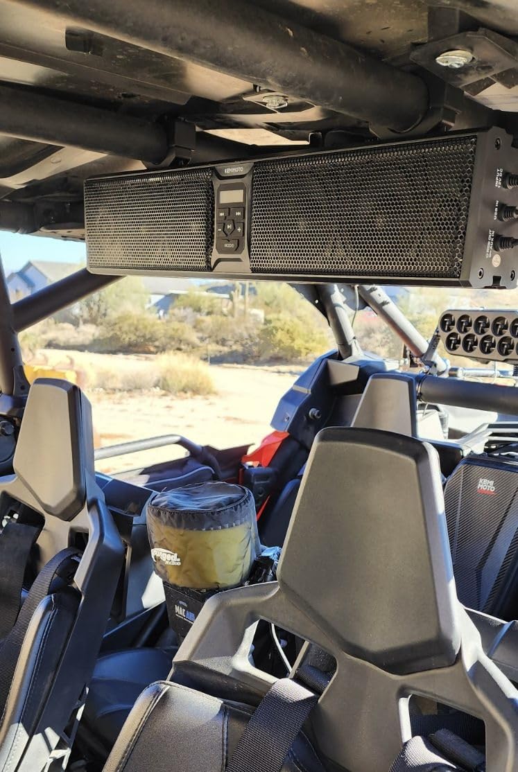 KEMIMOTO 6-Speaker Metal UTV Sound Bar Compatible with RZR Can-Am Golf ATV | 25-inch,IP65 Water Resistant,Fits 1.25-2 inch Roll Bar,Clear Audio SxS Soundbar customer photo 1