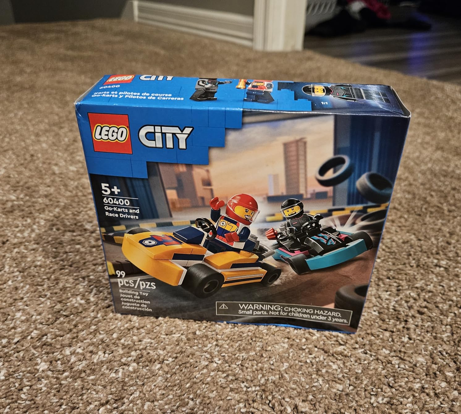LEGO City Go-Karts and Race Drivers Toy Playset, 2 Driver Minifigures, Racing Vehicle Car Toys, Fun Race Car Toy Gift for Kids Aged 5 and Up, 60400 customer photo 2