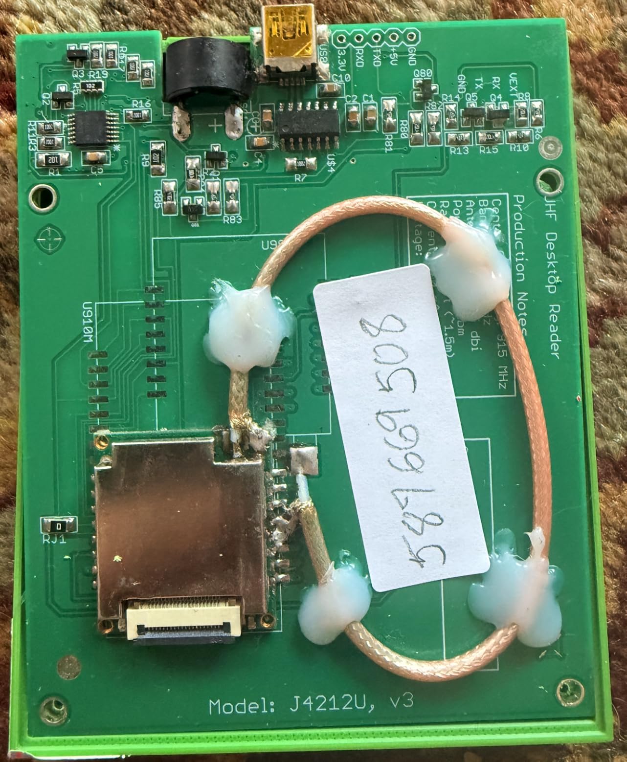 JENCE J4212U Professional Feature 48in (120cm) Range USB Desktop RFID Reader/Writer/Scanner UHF 902-928MHz EPC Gen2 ISO18000 6B/6C Tag for Windows, Mac, Linux, Arduino, Android, Python, Open Source. customer photo 2