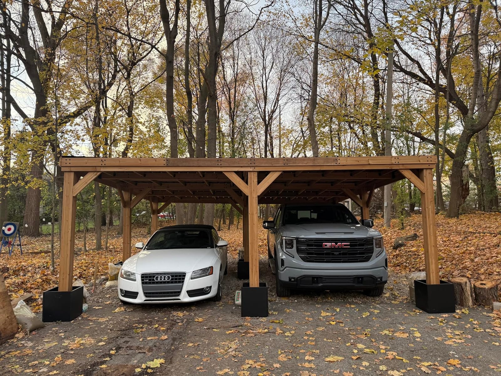 Backyard Discovery Kingsport 20' x 20' Cedar Wood Outdoor Carport Garage with Heavy-Duty Galvanized Steel Slope Roof, Snow Support, Wind Resistance, PowerPort, Shelter to Protect Cars, Boats, Trucks customer photo 2