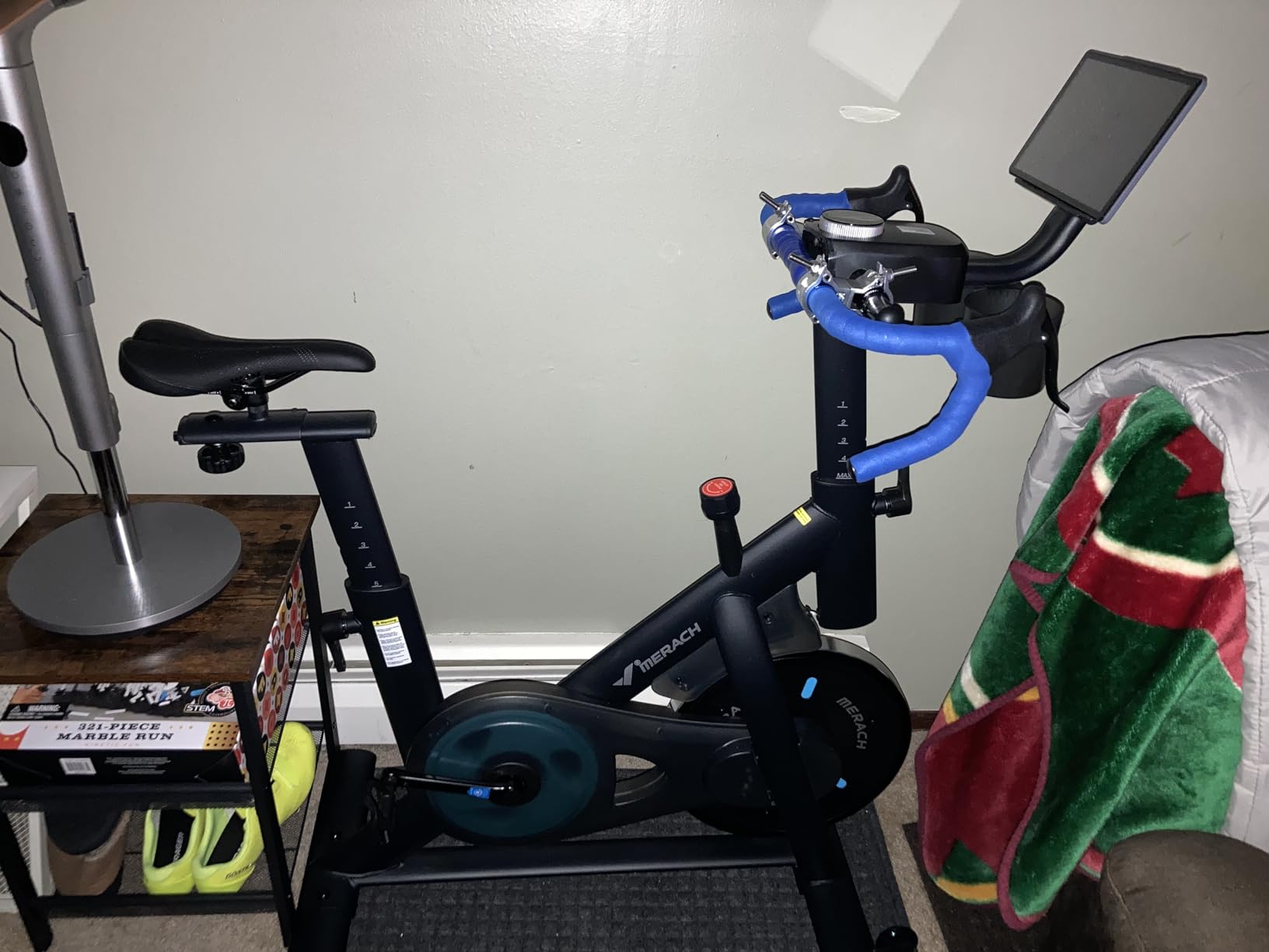 MERACH Exercise Bike, Magnetic Friction Stationary Bike for Home | Low Noise Indoor Cycling Bike with Exclusive App, 300lbs Weight Capacity, Tablet Mount and Fitness Courses for Weight Loss customer photo 1