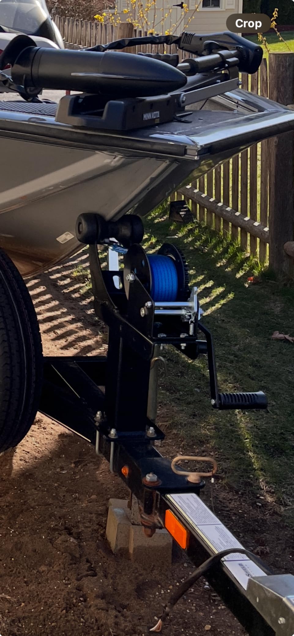 3500lbs Heavy Duty Boat Trailer Winch with 32FT Strap, 2-Way Ratchet 4:1/8:1 Gear Trailer Winch, Portable Hand Crank Winch for Boat, Truck, Trailer, RV, ATV, Jet Ski customer photo 1