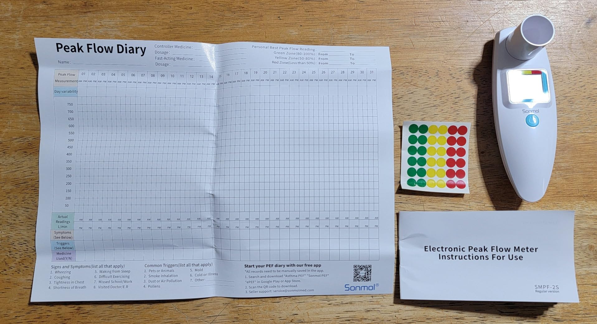 Sonmol Digital Peak Flow Meter PEF FEV1 Tester with Color Indicators customer photo 1