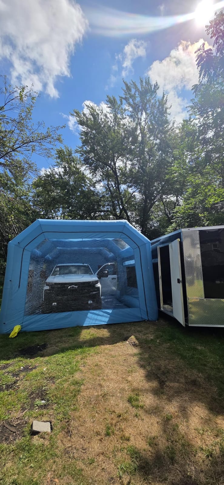 VEVOR 20x10x8ft Inflatable Paint Booth, Inflatable Spray Booth, High Powerful 480W+750W Blowers Spray Booth Tent, Car Paint Tent Air Filter System for Car Parking Workstation Motorcycle Garage customer photo 1