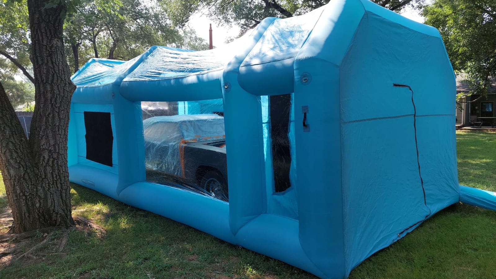 VEVOR 20x10x8ft Inflatable Paint Booth, Inflatable Spray Booth, High Powerful 480W+750W Blowers Spray Booth Tent, Car Paint Tent Air Filter System for Car Parking Workstation Motorcycle Garage customer photo 2