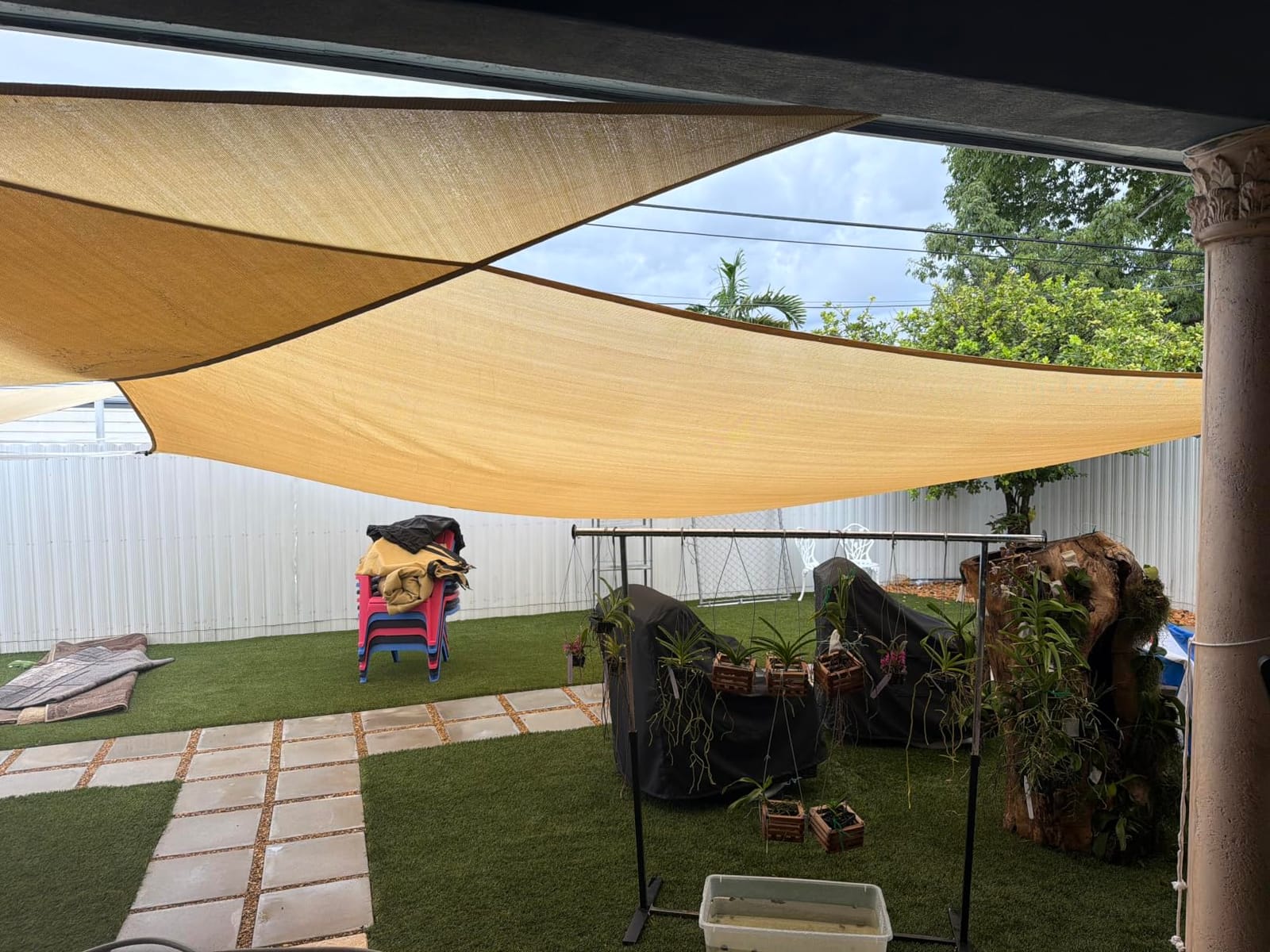 Quictent Sun Shade Sail for Patio w/Hardware Kit 185GSM 24x24ft Blue customer photo 2
