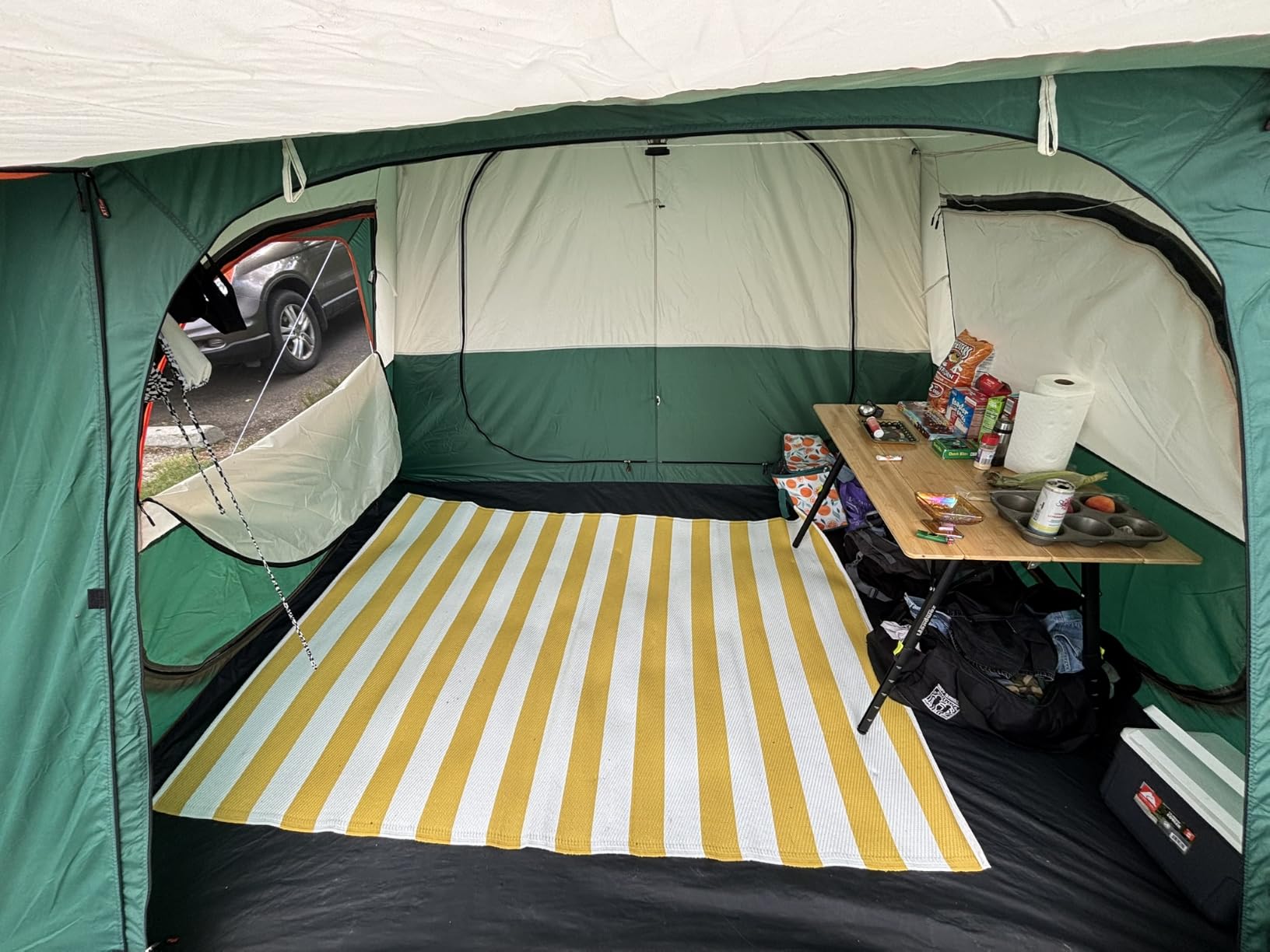 KTT Extra Large Tent 10-12-14 Person(B),Family Cabin Tents,2 Rooms,3 Doors and 3 Windows with Mesh,Straight Wall,Waterproof,Double Layer,Big Tent for Outdoor,Picnic,Camping,Family Gathering customer photo 1