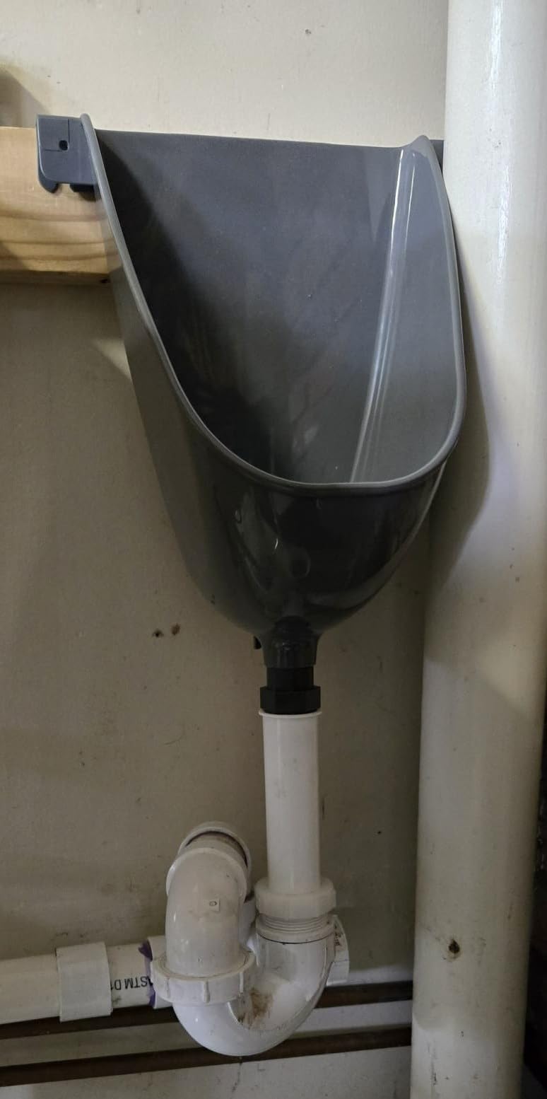 Stock Your Home Waterless Urinal for Men (Gray), Plastic Urinals for Men's Garage, Shed, or Backyard, Wall Mount Urine Diverter and Outdoor Camper Urinals, Portable Urinal for Men, Waterless Toilet customer photo 1