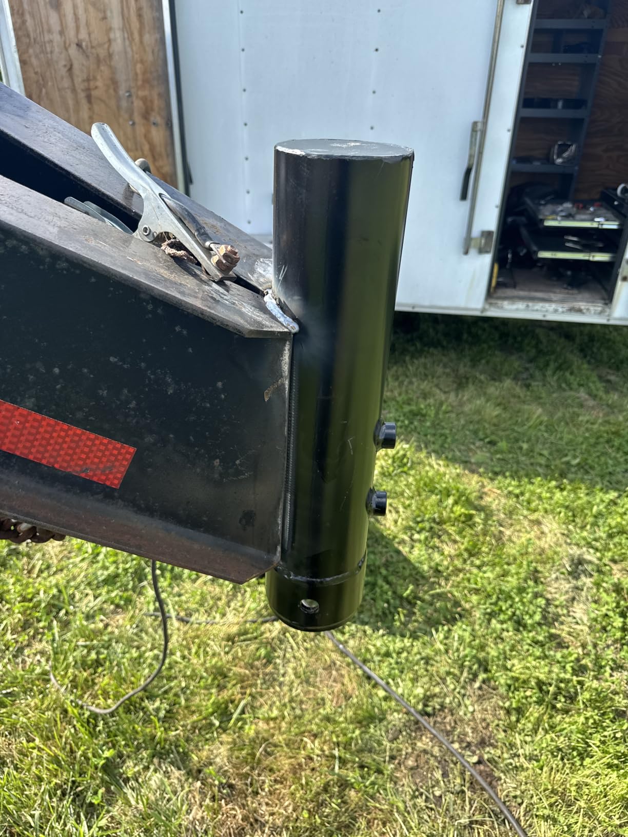 30000 LBS Heavy Duty Gooseneck Coupler 2-5/16 Ball 8 in Adjust Round Tube for Horse & Flatbed Trailers customer photo 1