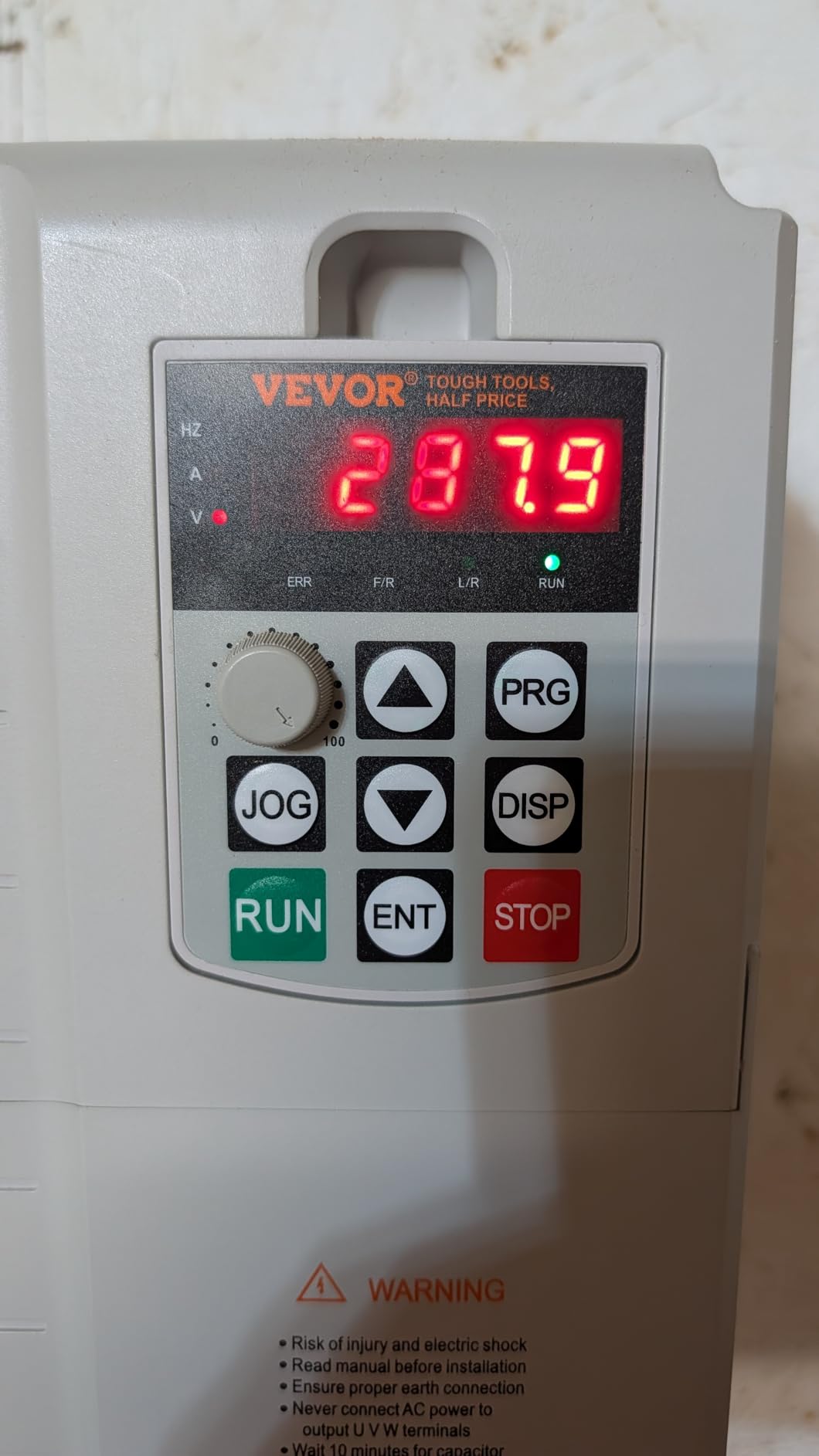 VEVOR VFD 10HP, 7.5KW, 34A, 1 Phase 220V-240V Input to 3 Phase 220V-240V Output Variable Frequency Drive, 0-400Hz VFD for AC Motor Speed Control customer photo 1
