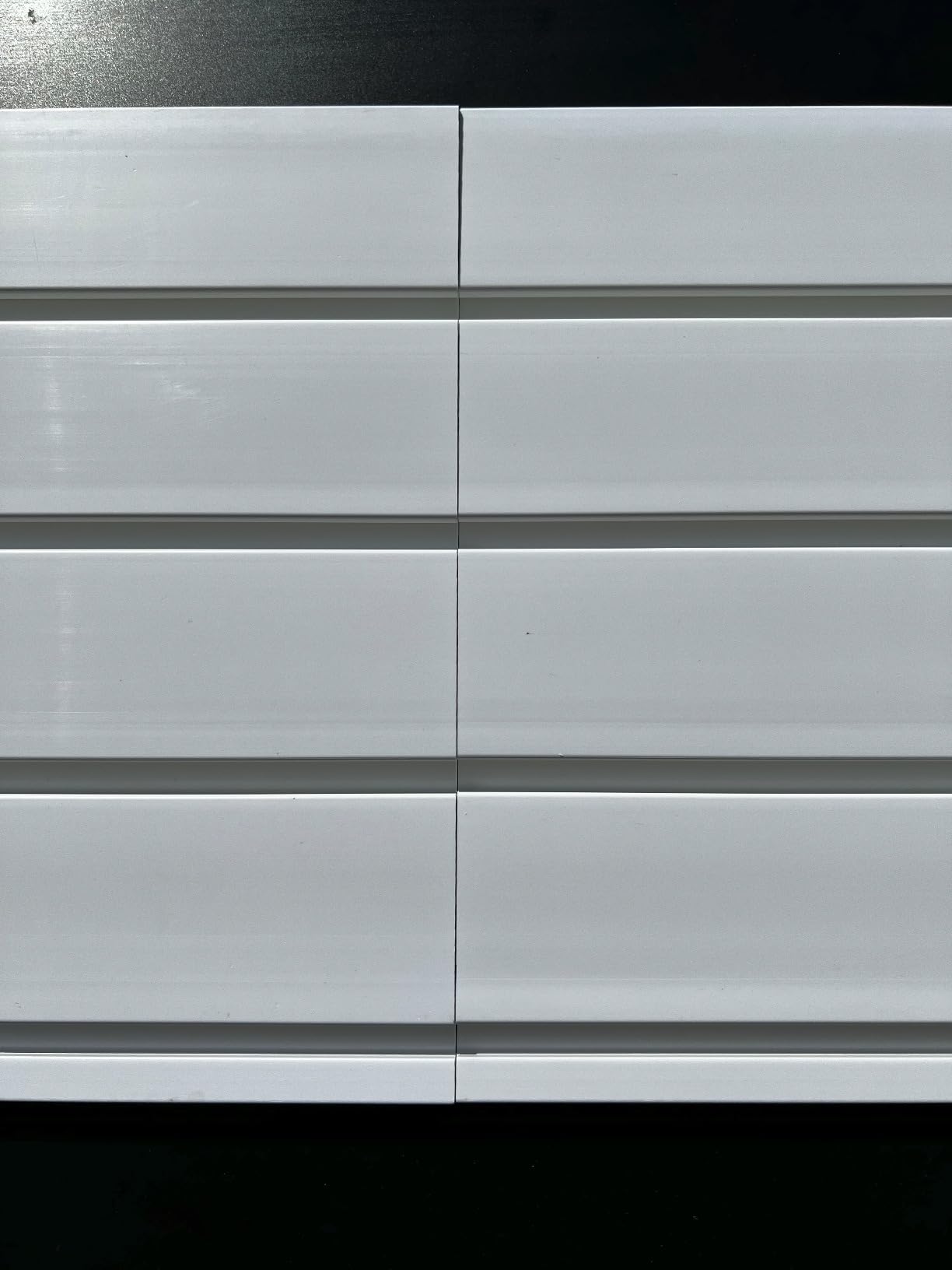 RELIANCER PVC Slat Wall Panels,4ft by 8ft (32 sqft) Garage Wall Organizer Storage System,Interlocking Slatwall Paneling Sheets,Workshop Slatwall Shelves Tools Organization,Wall Mounted Storage Rack customer photo 2