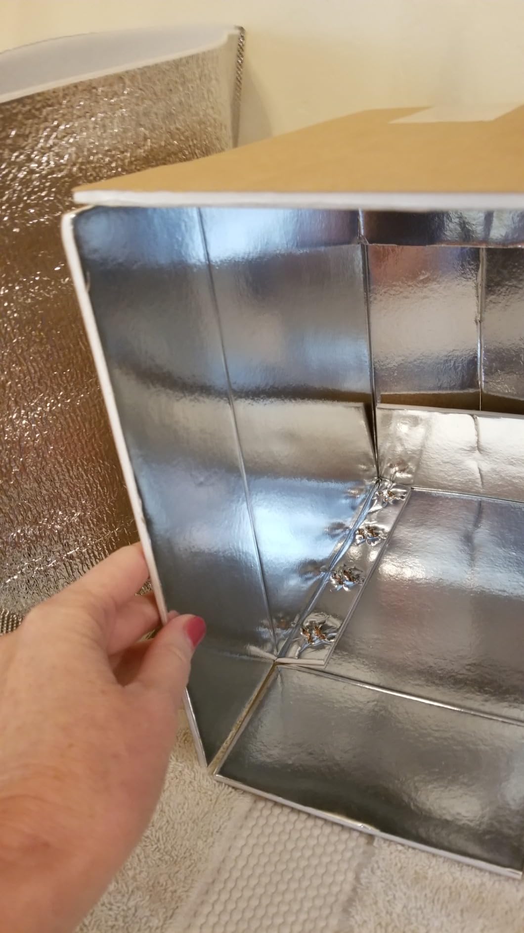 2 Pack Hot & Cold Double Insulated Shipping Box with Aluminum Foil Insulated Bag Liner, Reusable Hot & Frozen Food Delivery Insulated Carton for Shipping, Mailing, Packing, 9.8x5.8x7.5 Inch customer photo 1