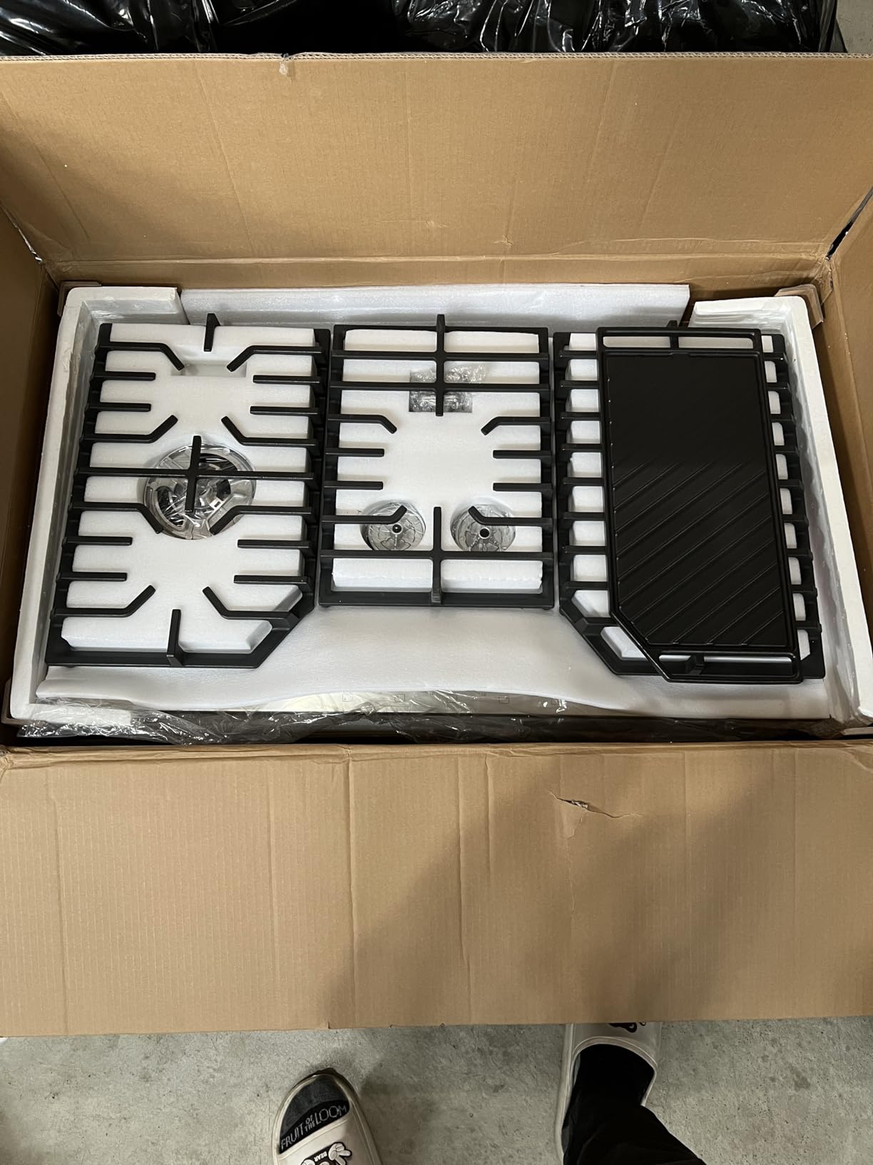 AMZCHEF 36 Inch Gas Cooktop with Griddle, 5 Italy SABAF Sealed Burners customer photo 1
