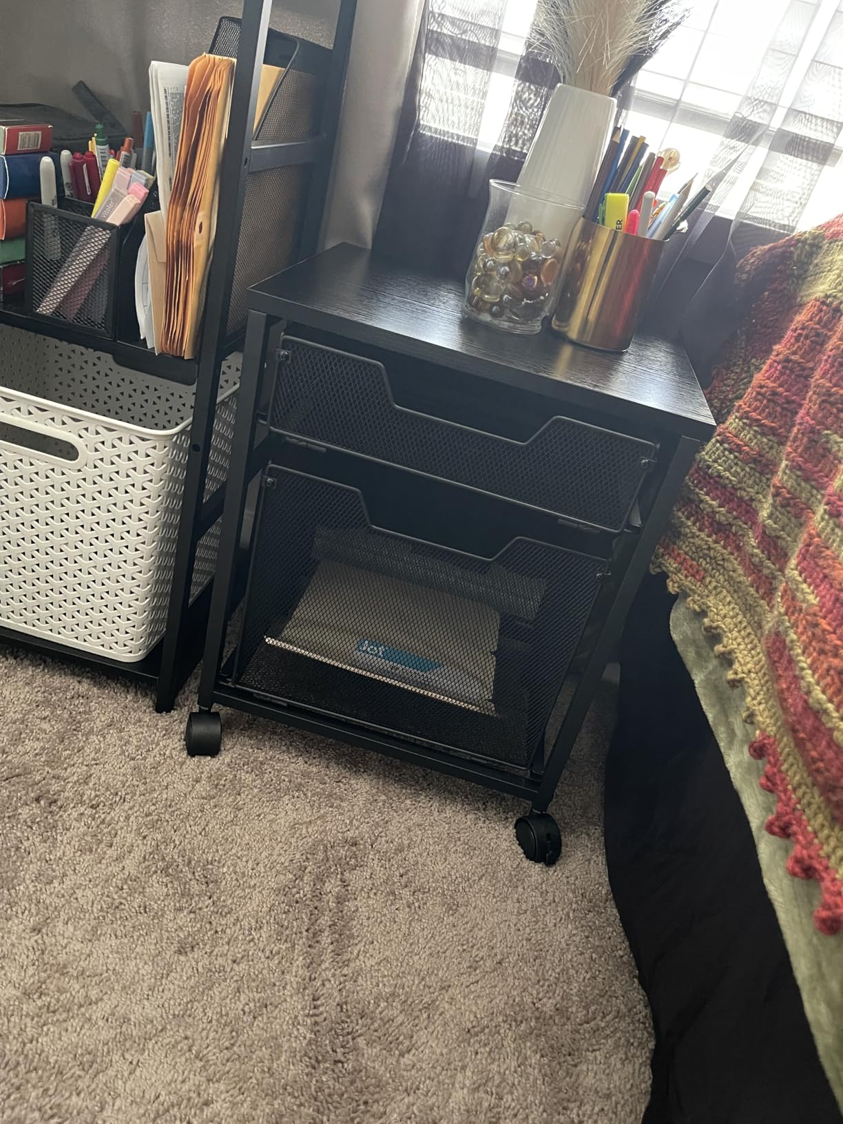Rolling File Cabinet Cart, Printer Stand with Storage Drawer, Mobile Filing Cabinet on Lockable Wheel, Printer Cart with Hanging File Folder Organizer Beside Under Desk for Office Home(Patent Pending) customer photo 1
