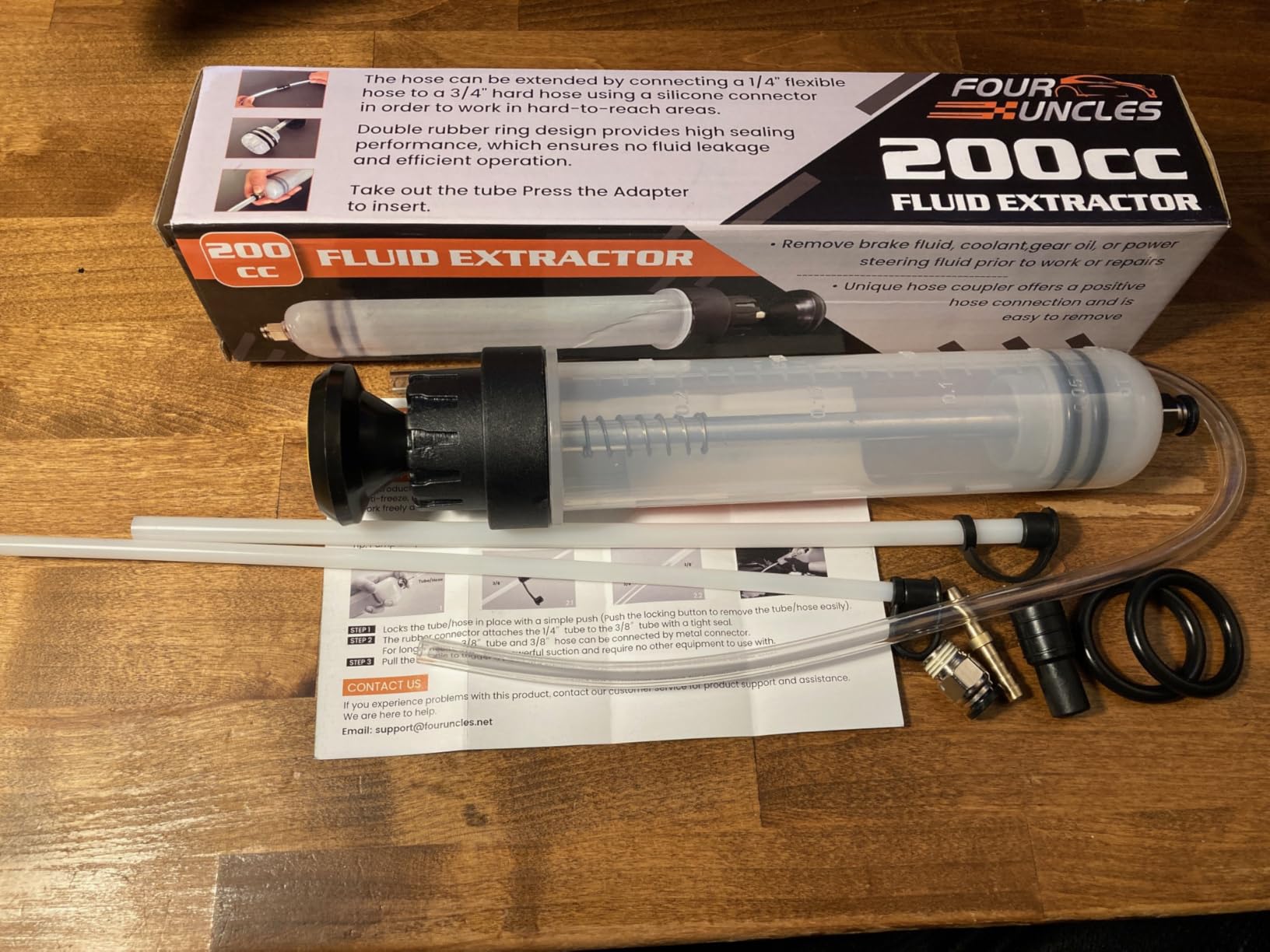 FOUR UNCLES Fluid Transfer Syringe with Flexible Hose for Oil Service customer photo 1